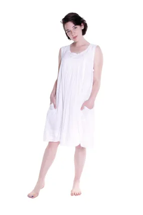 100% Cotton White Embroidered Chemise