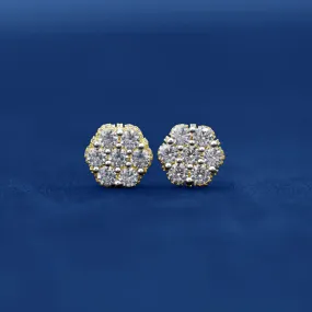 10k Gold Clustered Moissinite Earrings