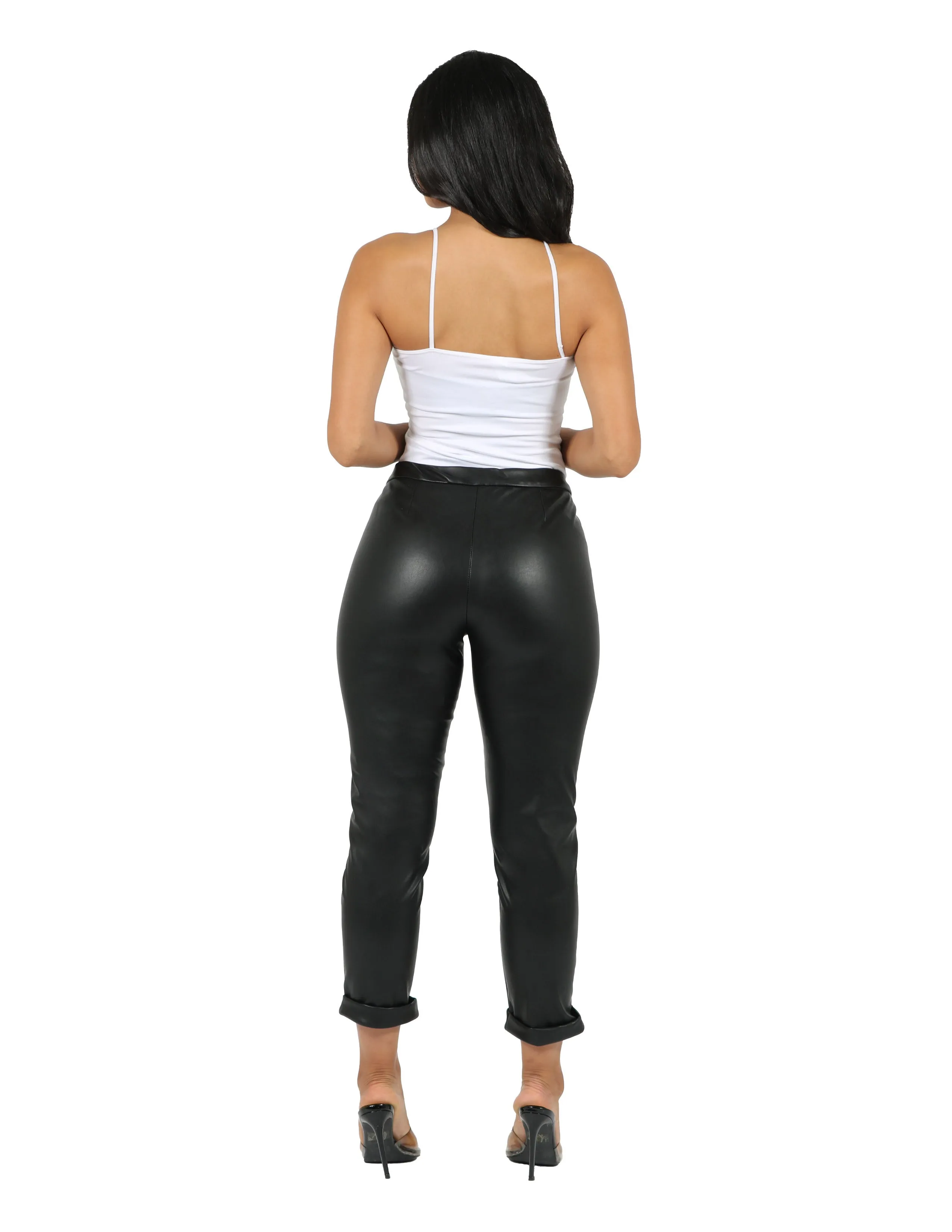 2 Way Stretch Vegan Leather Trouser