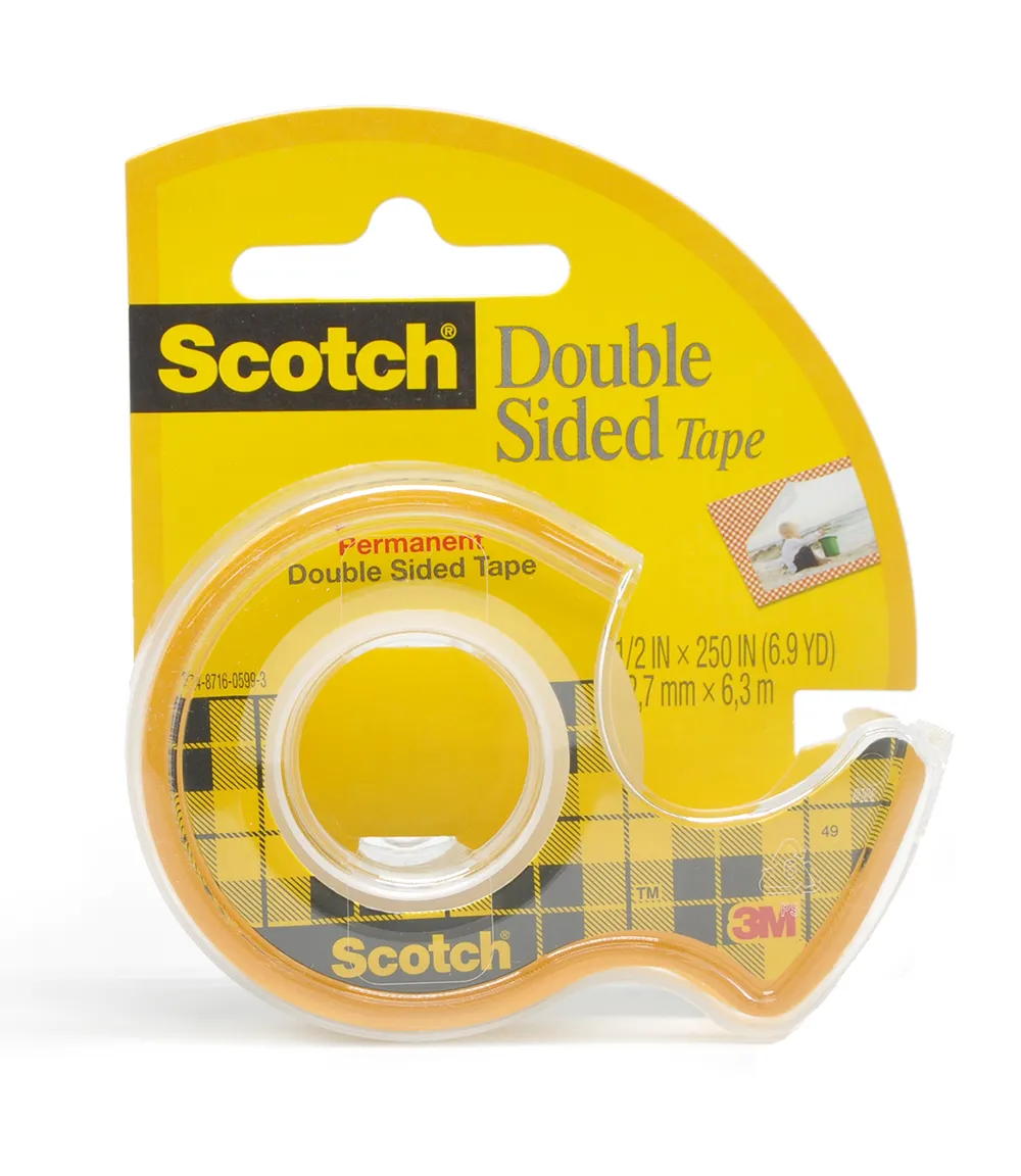 3M Double-Sided Permanent Tape with Dispenser 1/2" (Multiple Lengths)