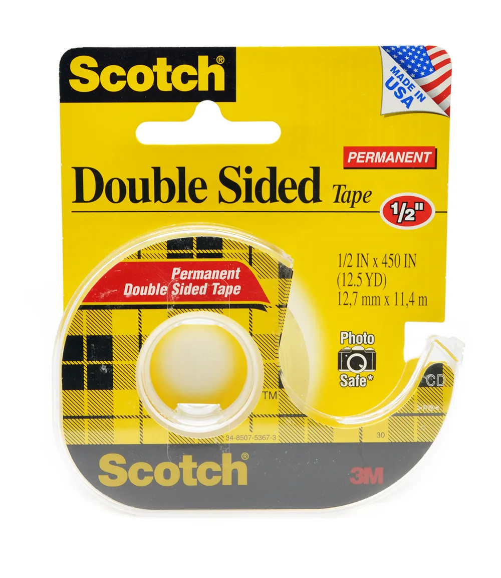 3M Double-Sided Permanent Tape with Dispenser 1/2" (Multiple Lengths)