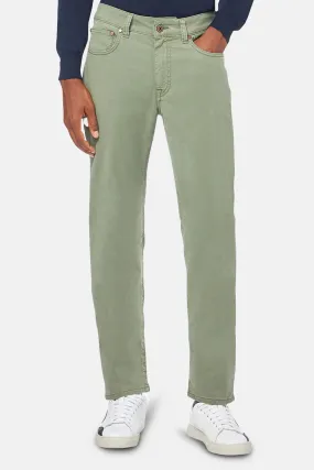 5 Pocket Cotton/Silk Trouser Olive