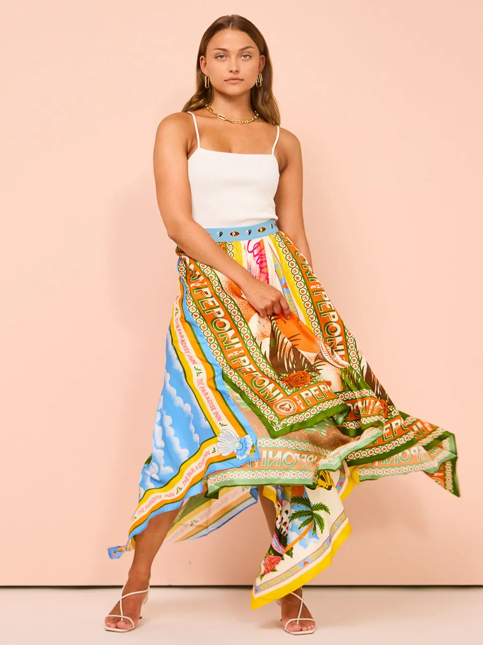 Alemais Paradiso Silk Skirt in Multi