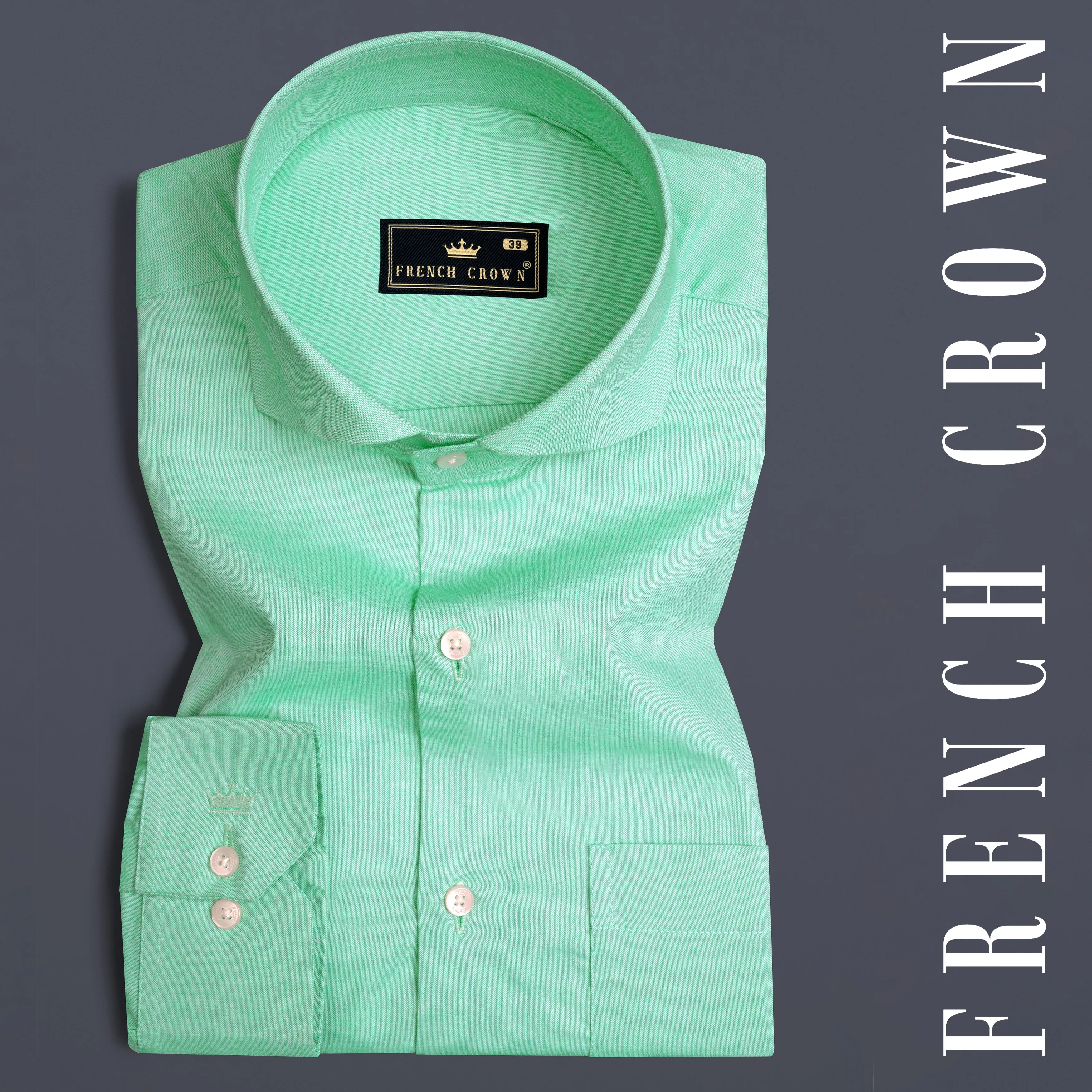 Algae Green Solid Royal Oxford Shirt