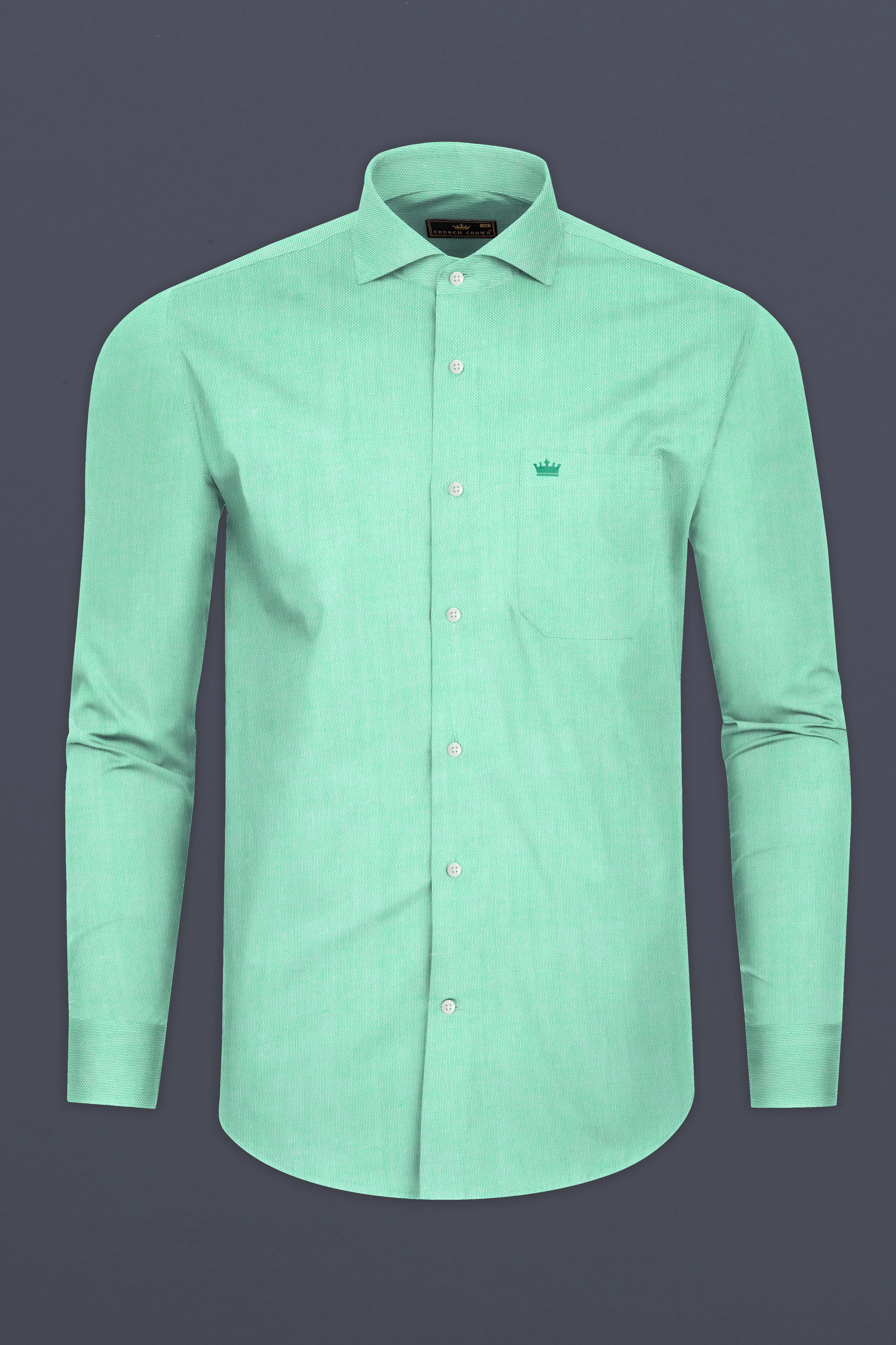 Algae Green Solid Royal Oxford Shirt