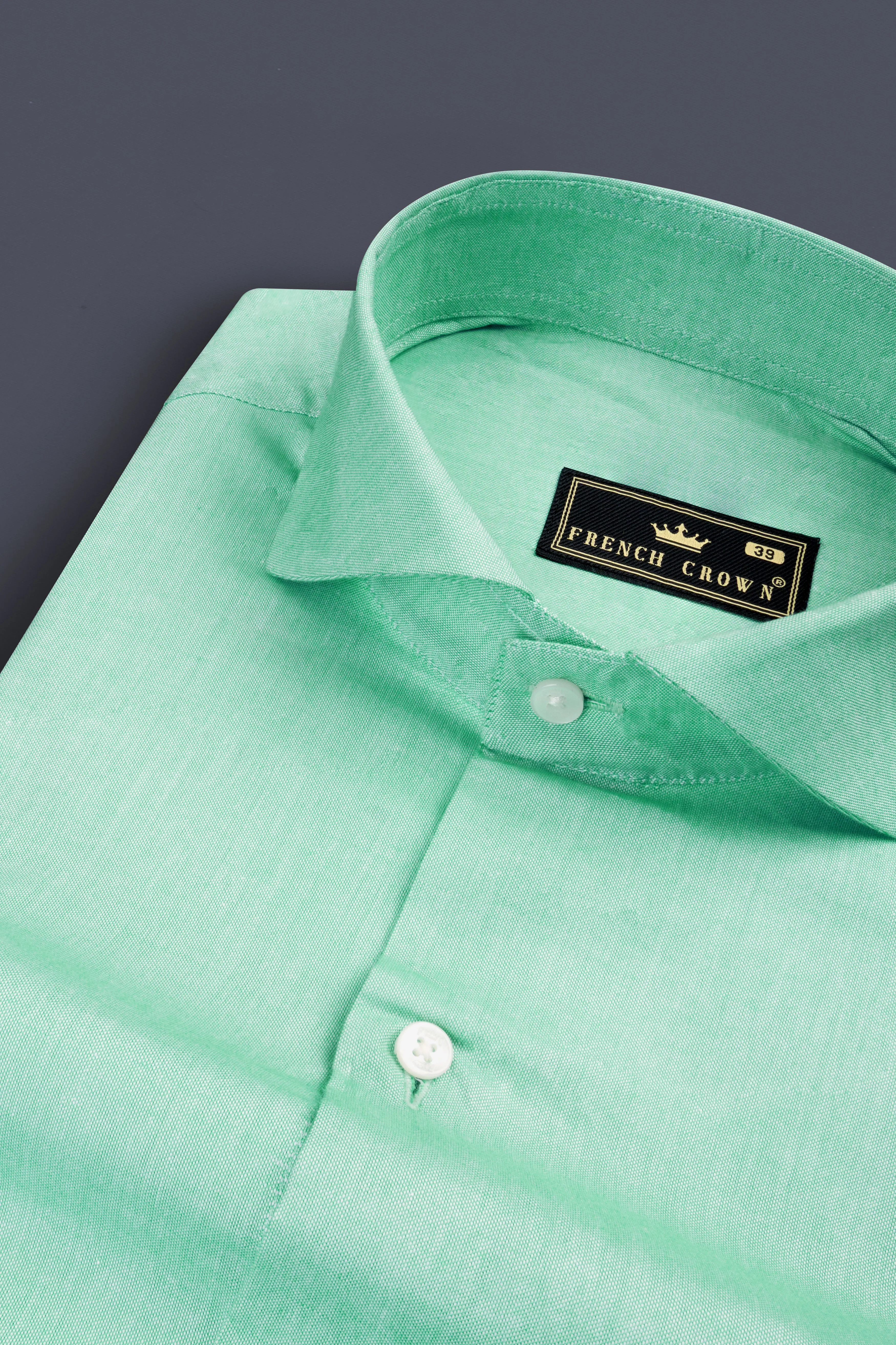 Algae Green Solid Royal Oxford Shirt