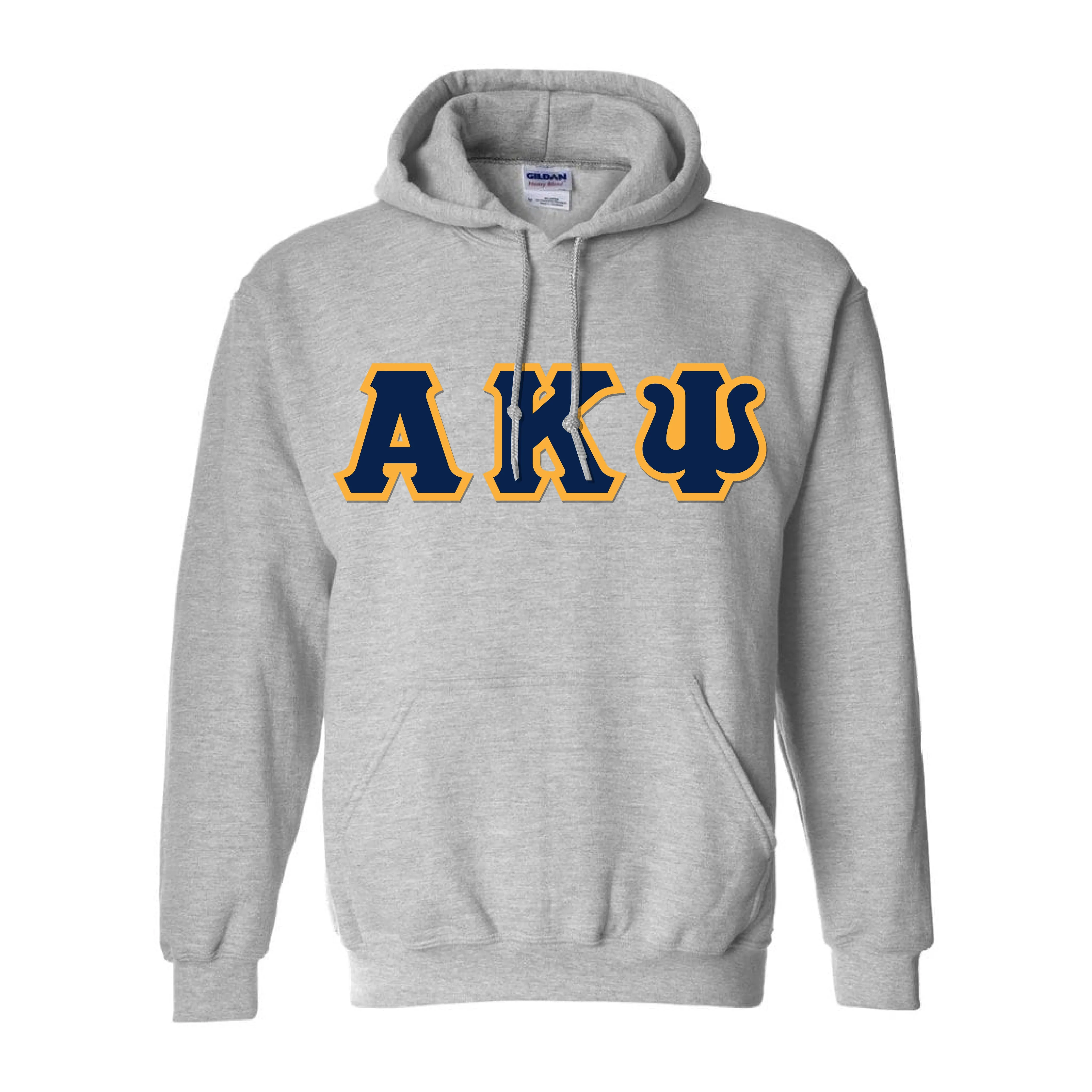 Alpha Kappa Psi Hooded Sweatshirt - Gildan 18500 - TWILL