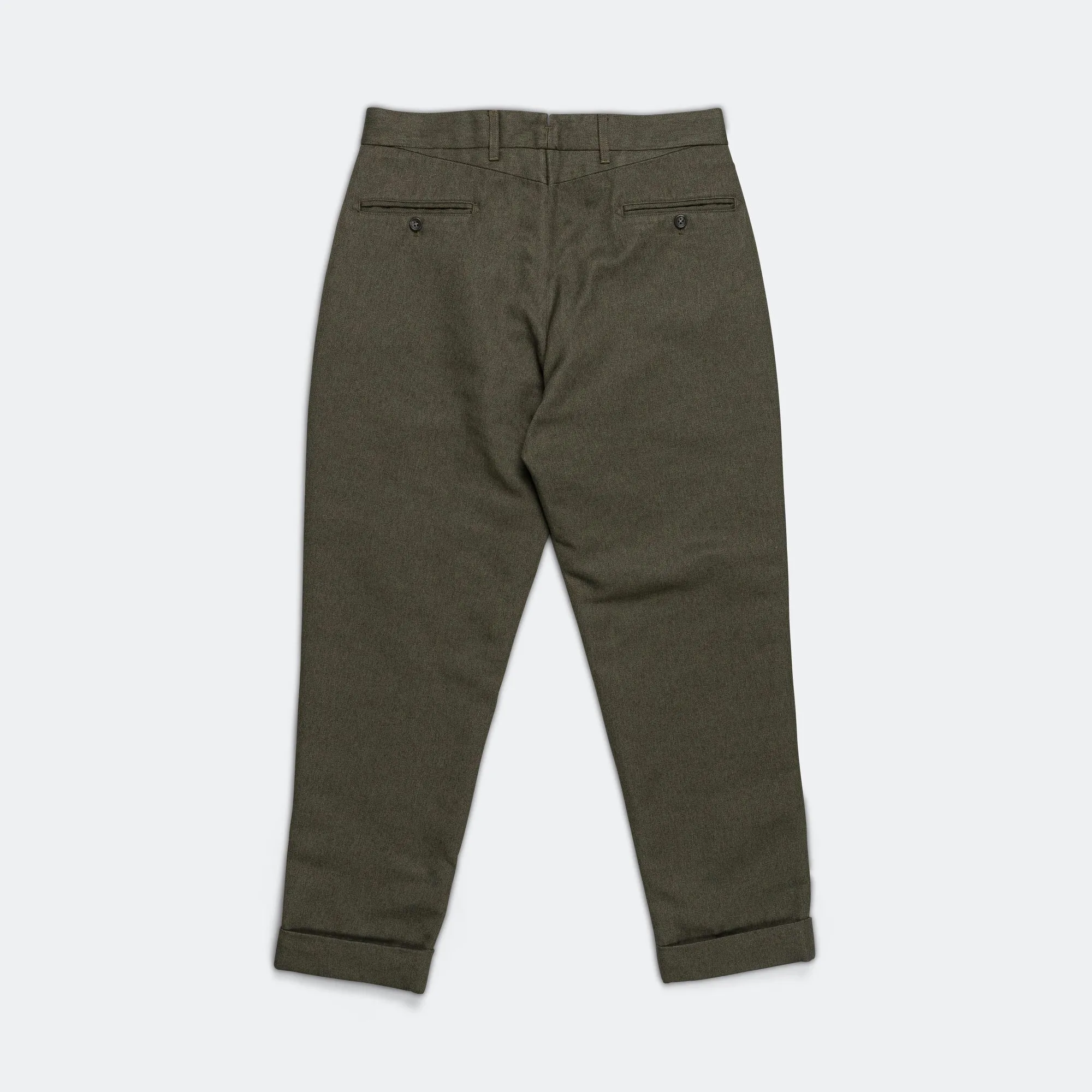 Andover Pant - Olive Melange Cotton Twill