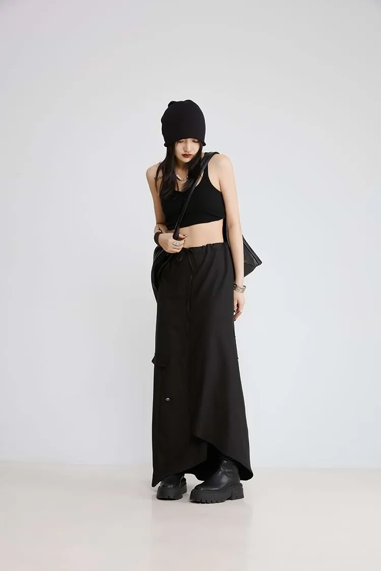 Asymmetric Maxi Skirt with Slit