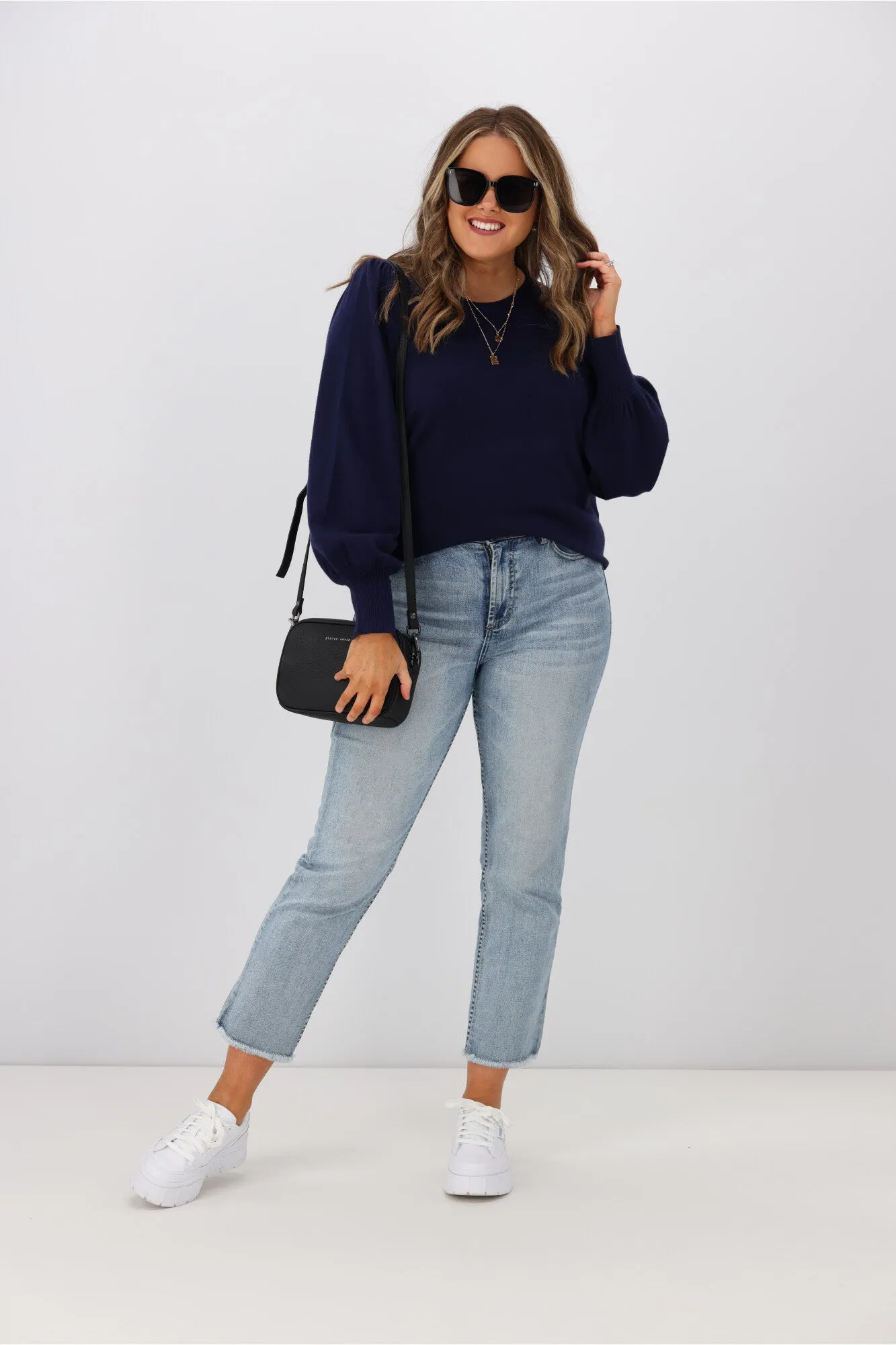 Betty Basics Charlotte Knit Jumper Dark Blue