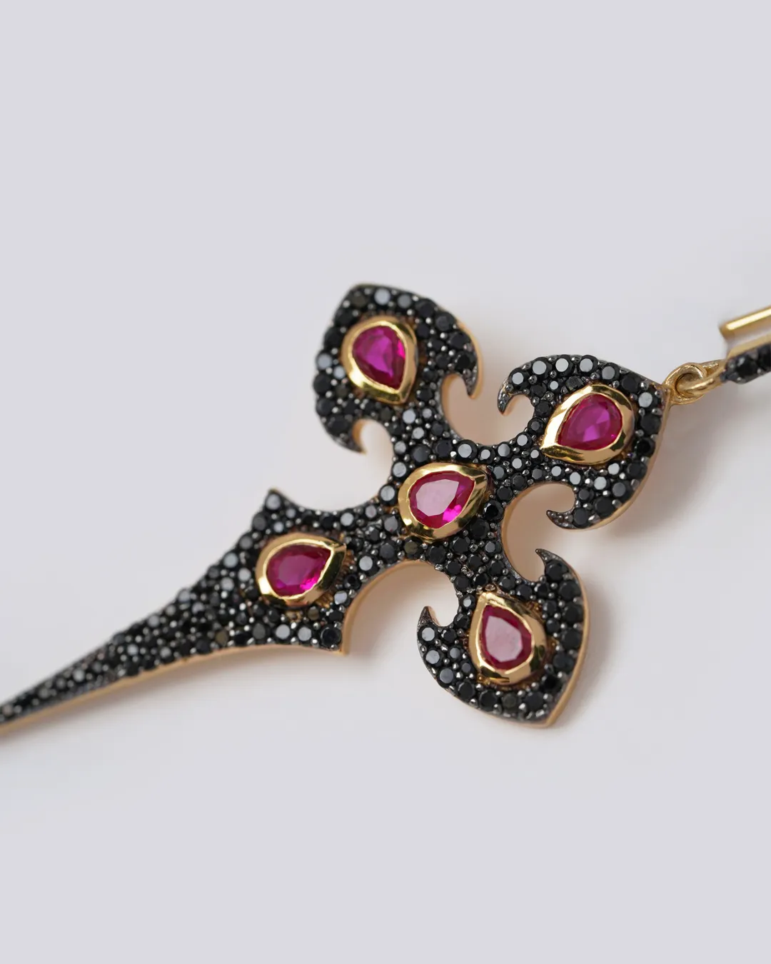 Black Ruby Dagger Earrings