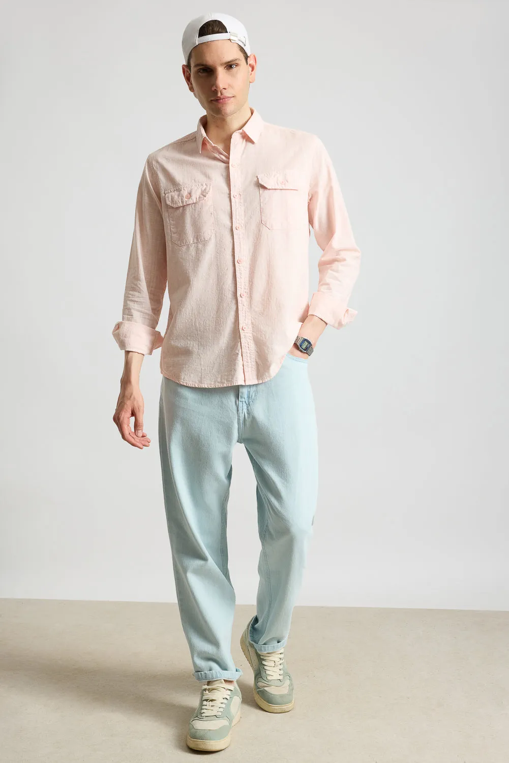 Blaze Pink Solid Men's Shirt