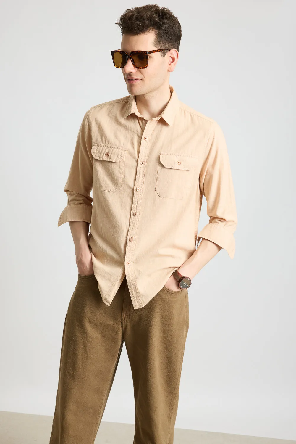 Blaze Sand Solid Men's Shirt