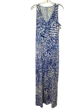 Blue & White Dress Casual Maxi Lilly Pulitzer, Size M