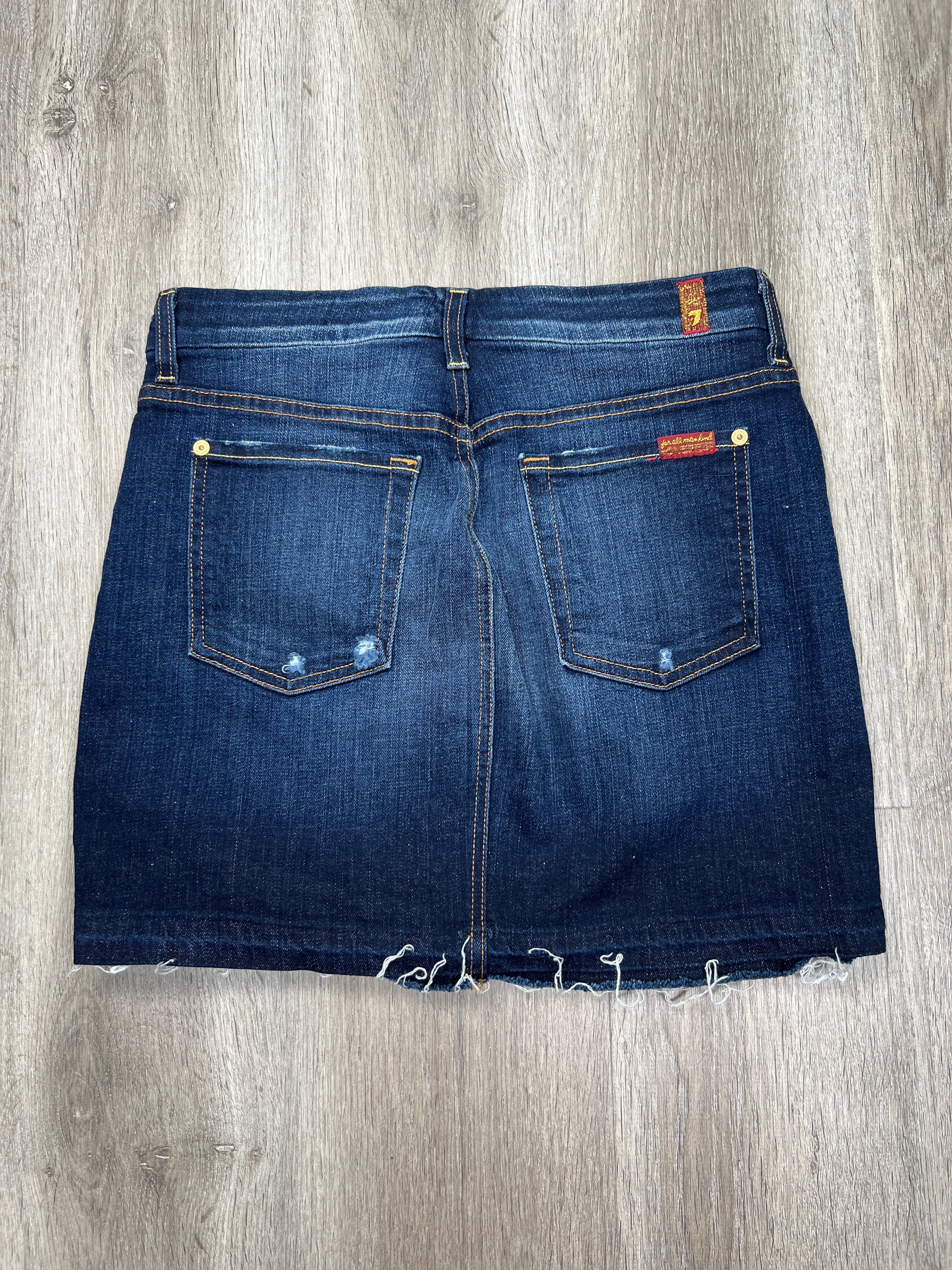 Blue Denim Skirt Mini & Short 7 For All Mankind, Size S