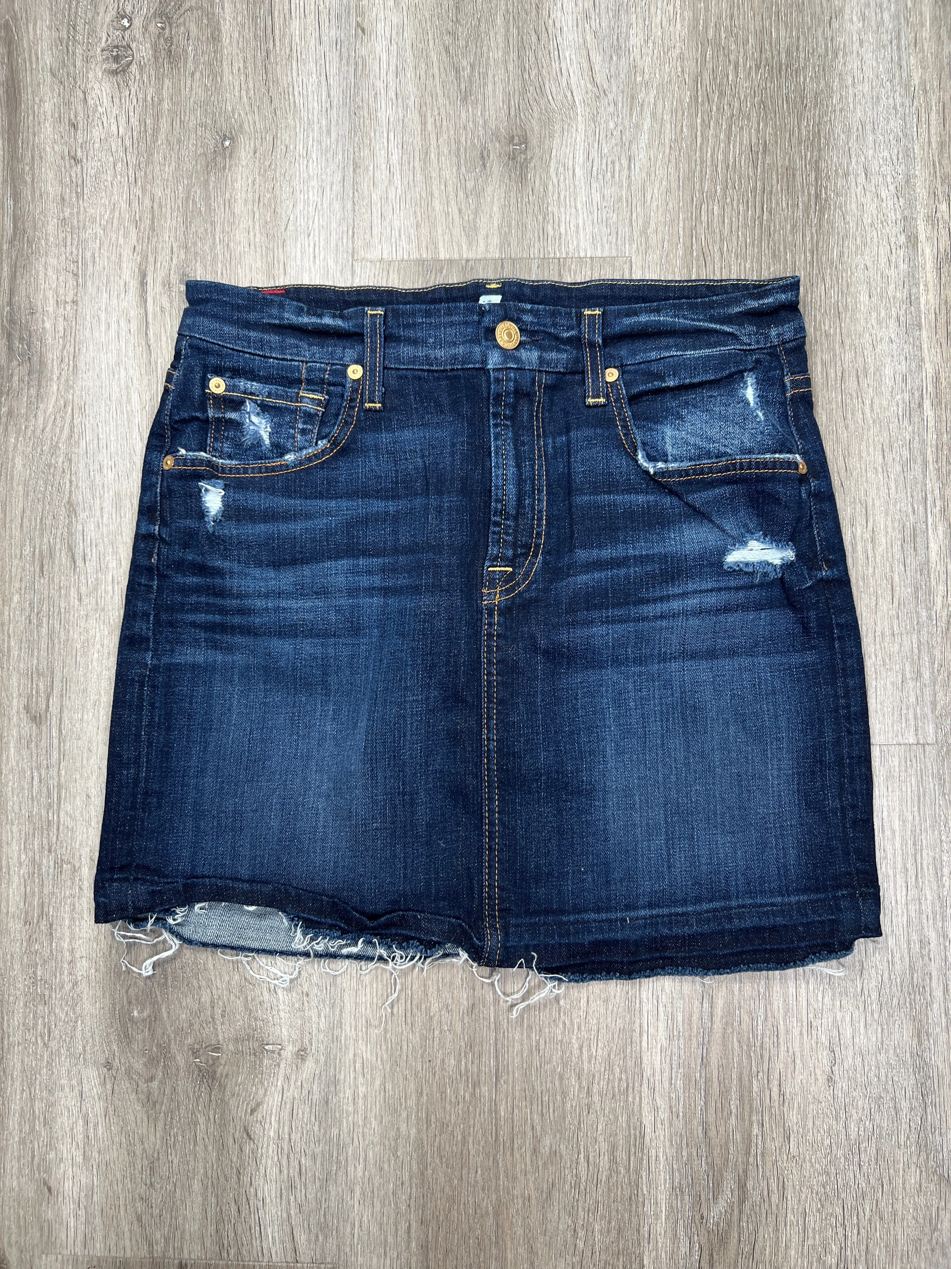 Blue Denim Skirt Mini & Short 7 For All Mankind, Size S