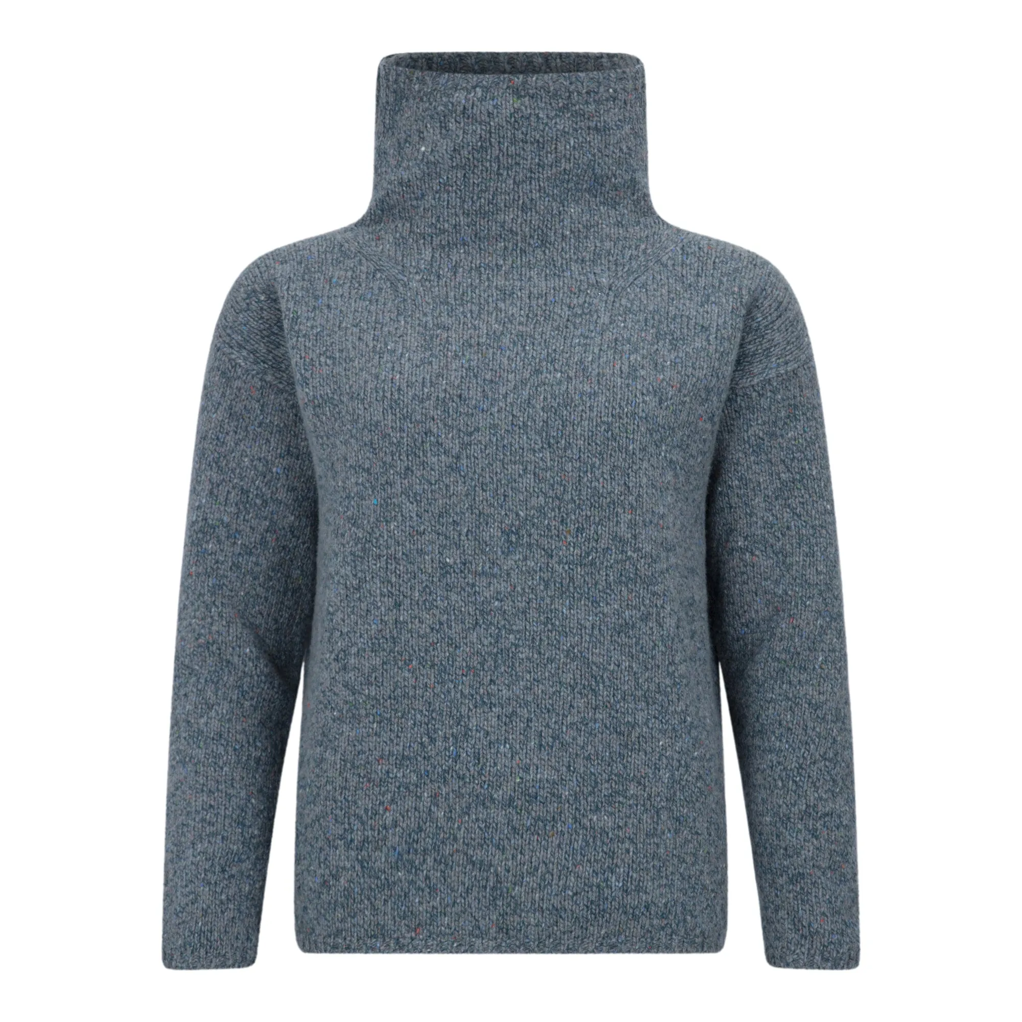 Blue Smoke Funnel Neck Slouchy Sweater