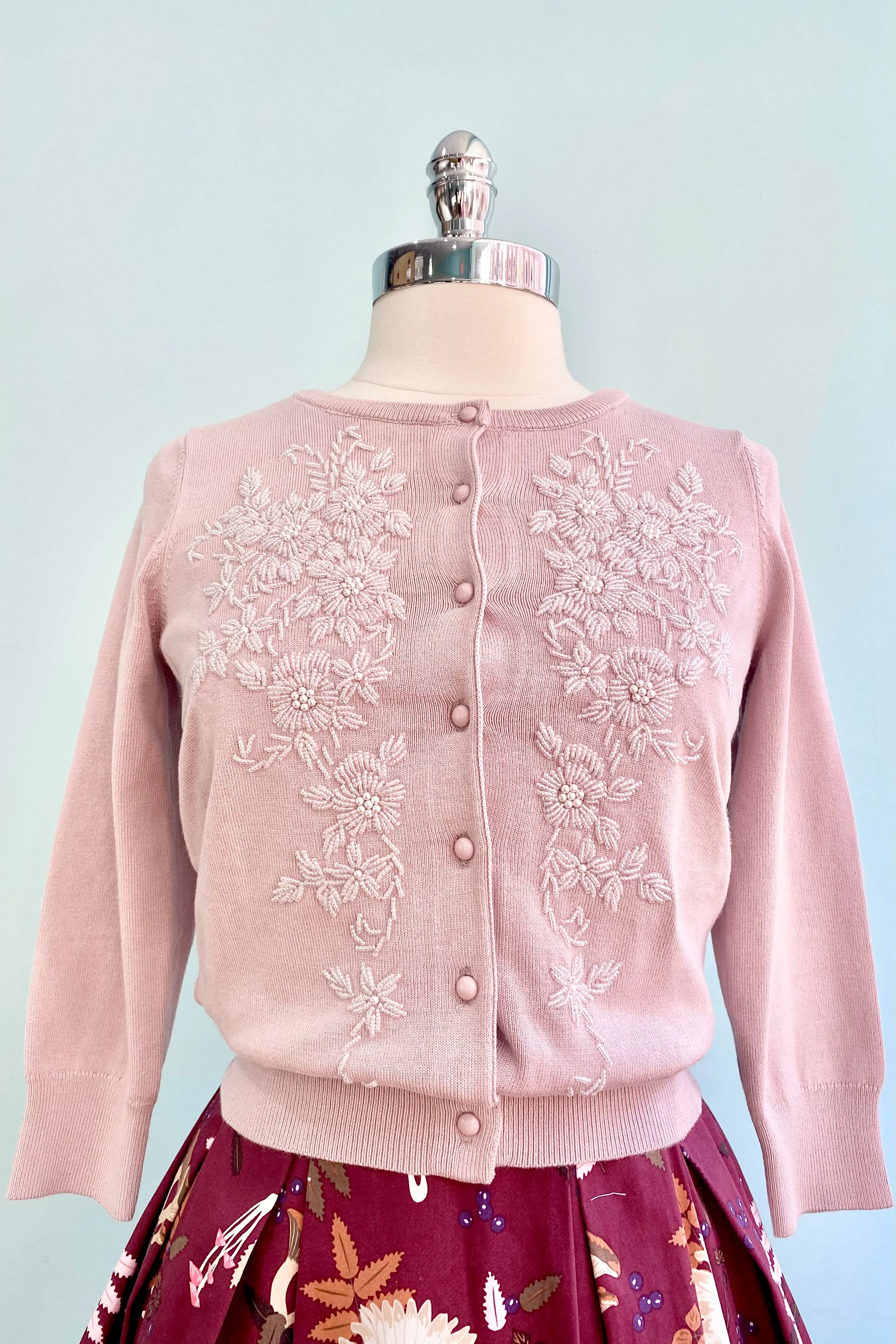 Blush Beaded Angelina Cardigan by Kissing Charlie