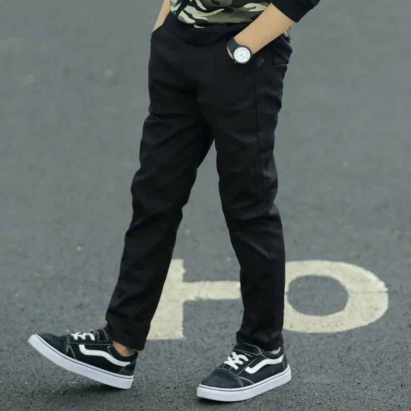 Boys Spring Black 7-16yo Pencil Pants