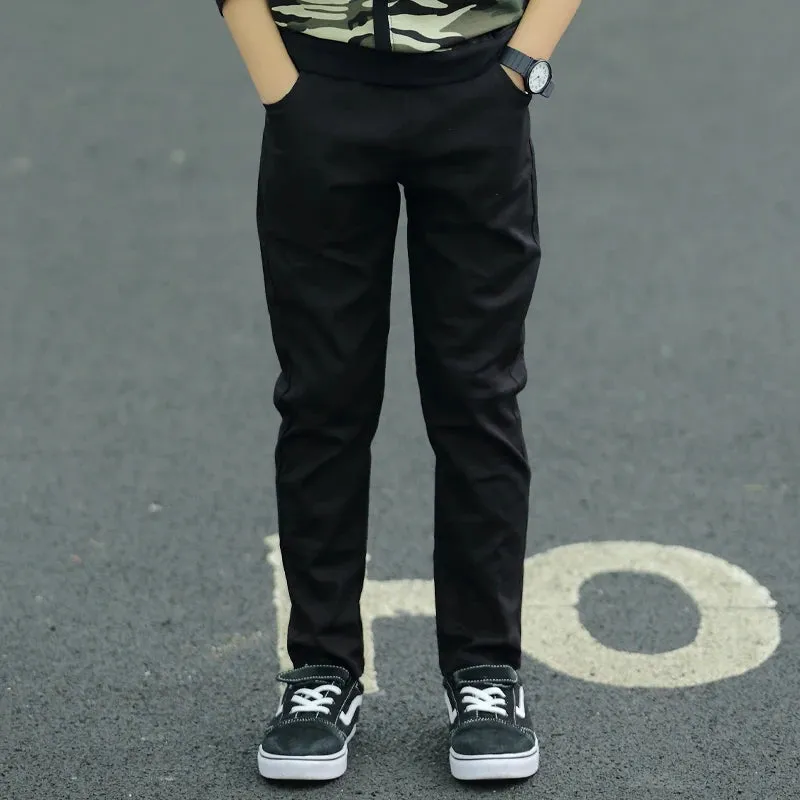 Boys Spring Black 7-16yo Pencil Pants