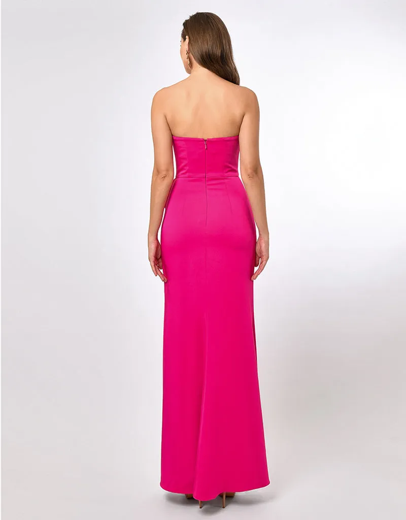 CALLIE STRAPLESS ROSETTE MAXI BL70D15L