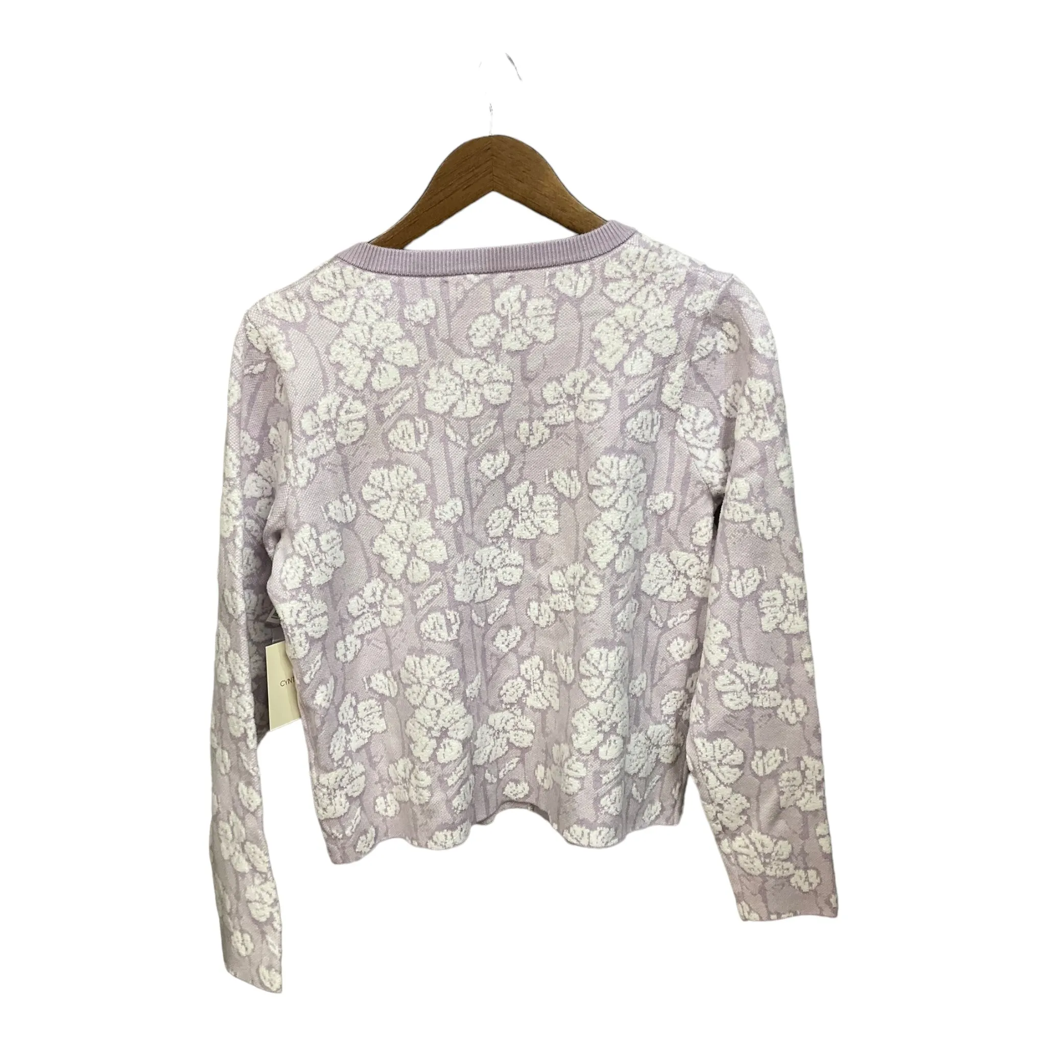 Cardigan By Cynthia Rowley In Purple & White, Size: M