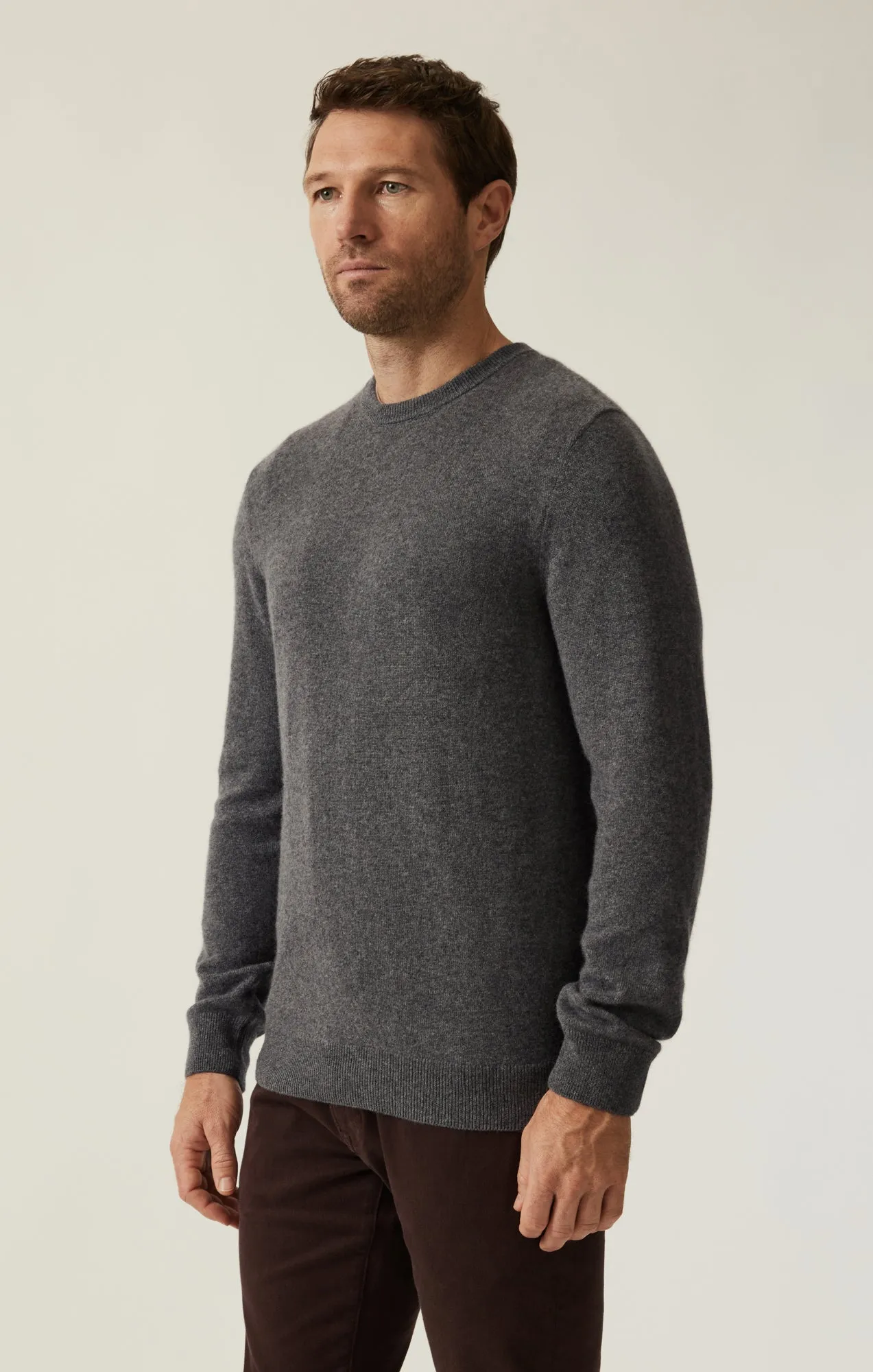 Cashmere Crew Neck Sweater In Charcoal