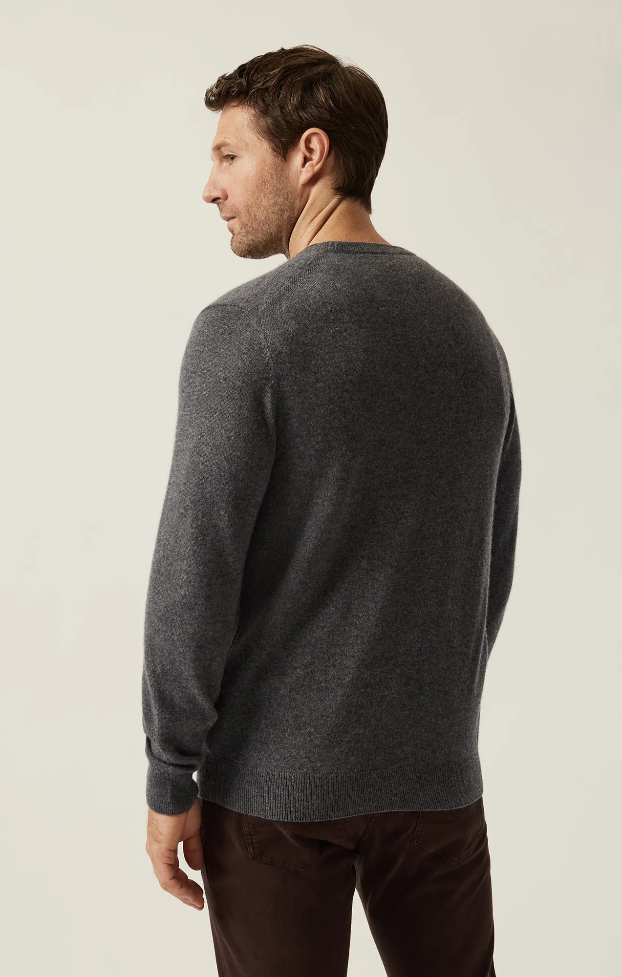 Cashmere Crew Neck Sweater In Charcoal