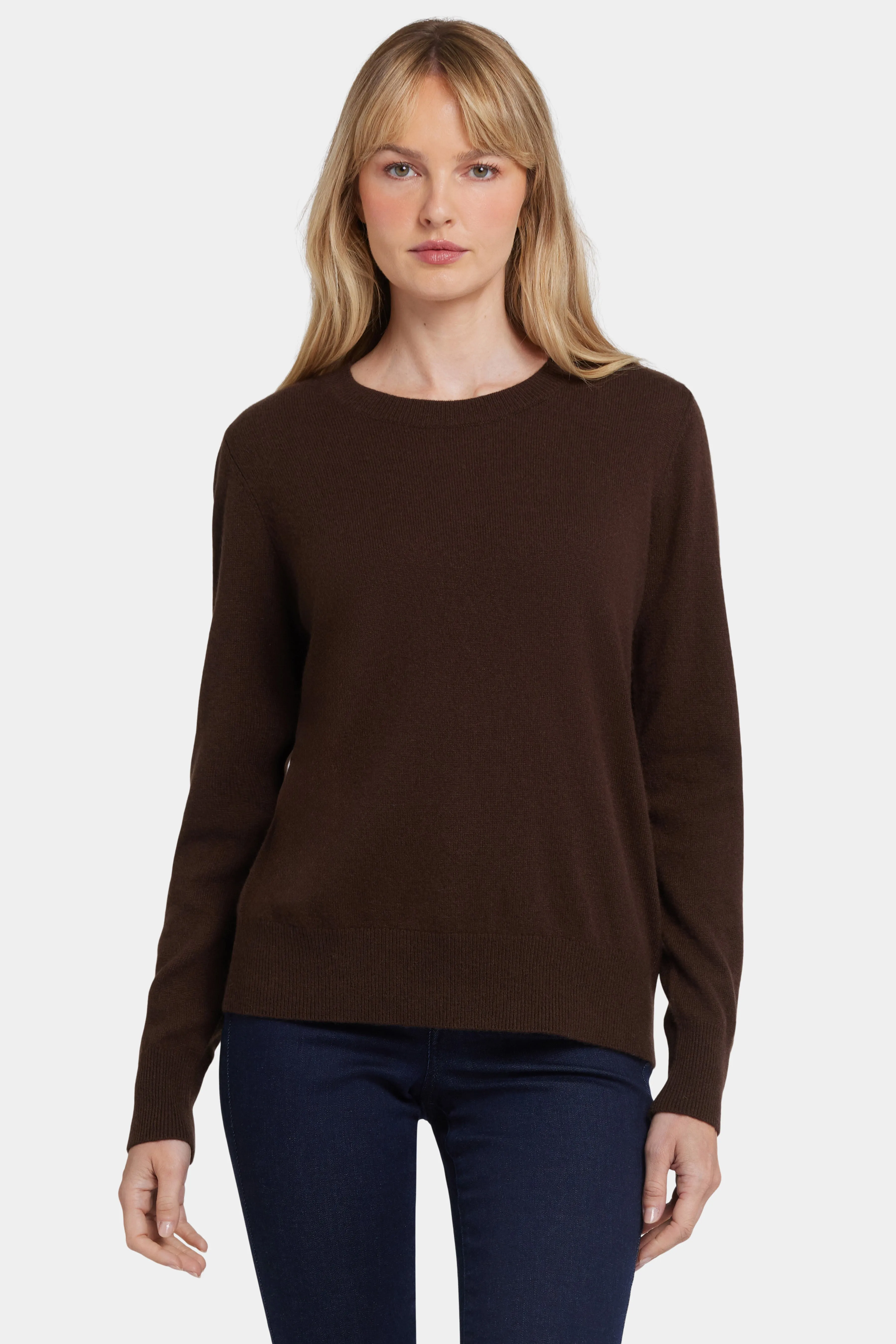 Cashmere Essential Crewneck Sweater - Brown