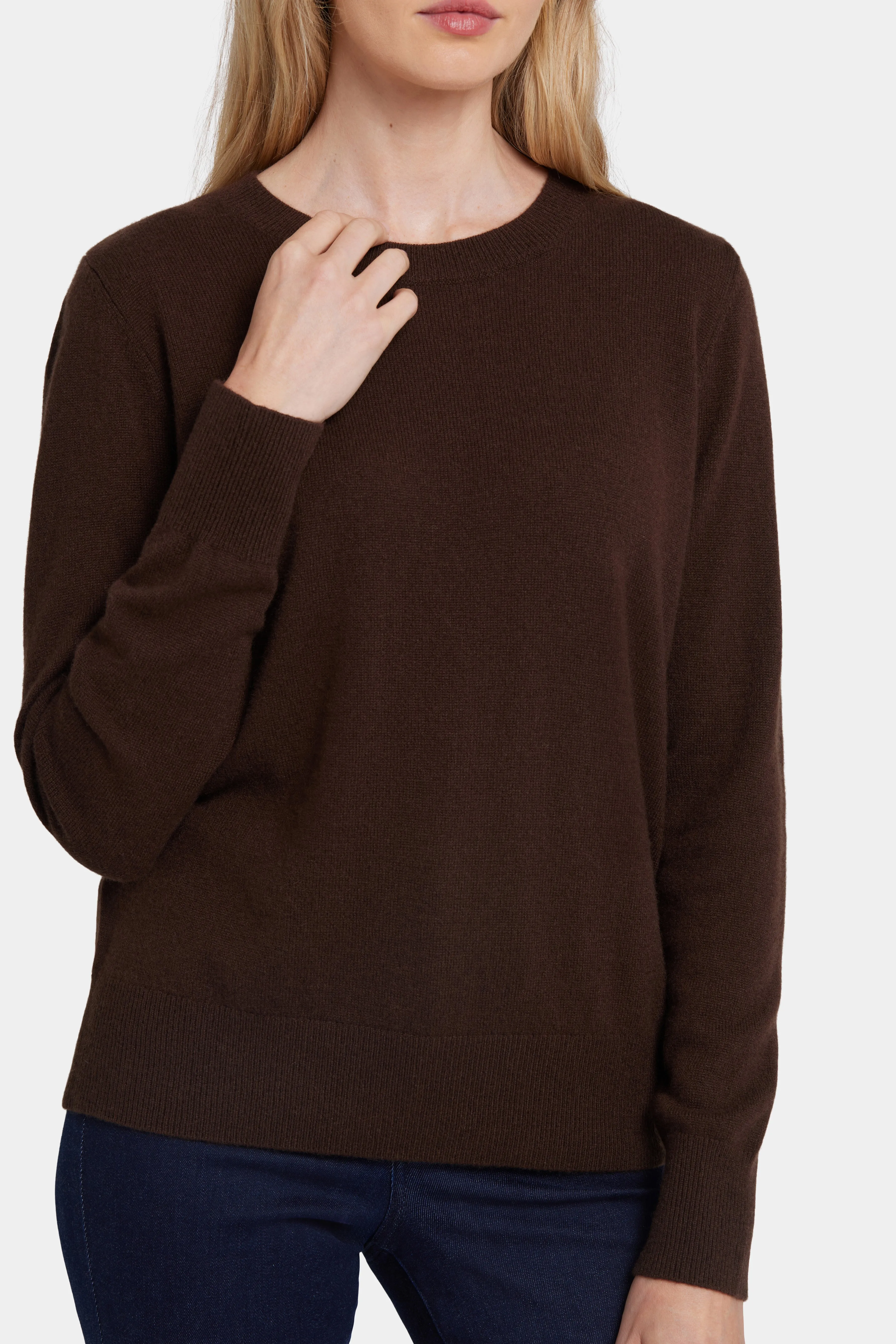 Cashmere Essential Crewneck Sweater - Brown