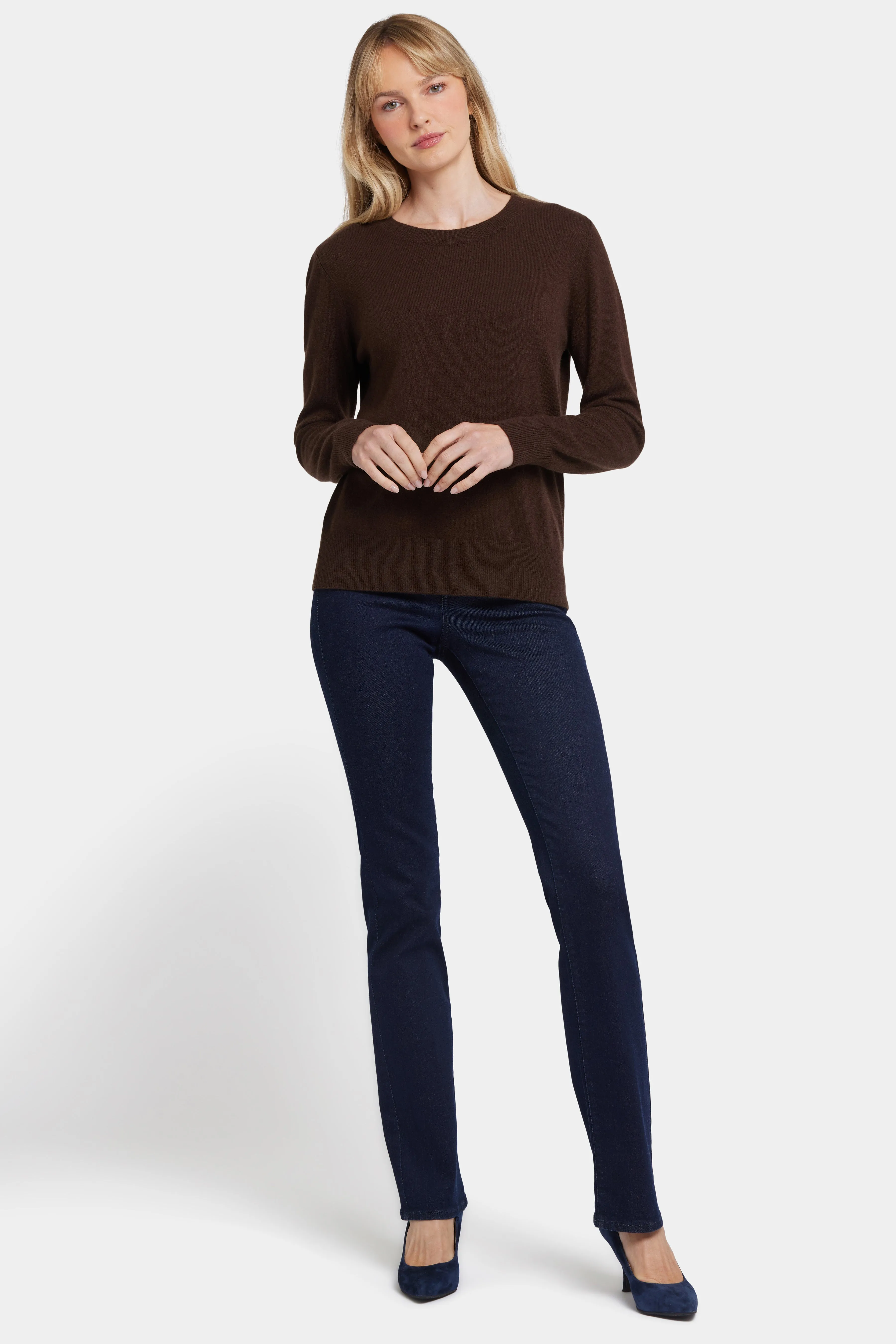 Cashmere Essential Crewneck Sweater - Brown