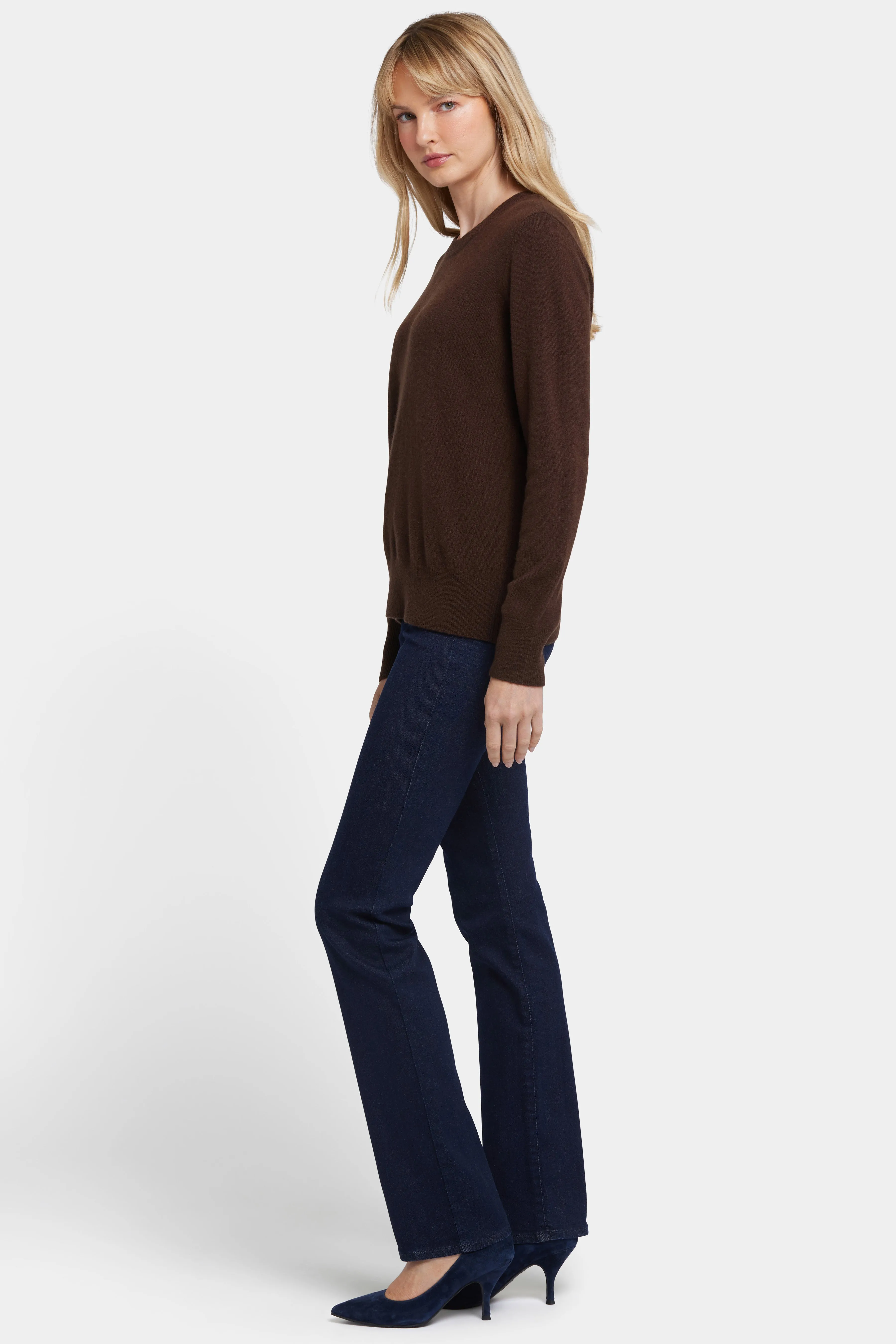 Cashmere Essential Crewneck Sweater - Brown