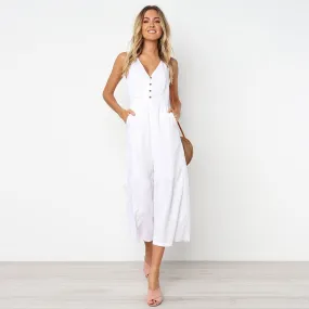 Casual Cotton Linen Jumpsuit