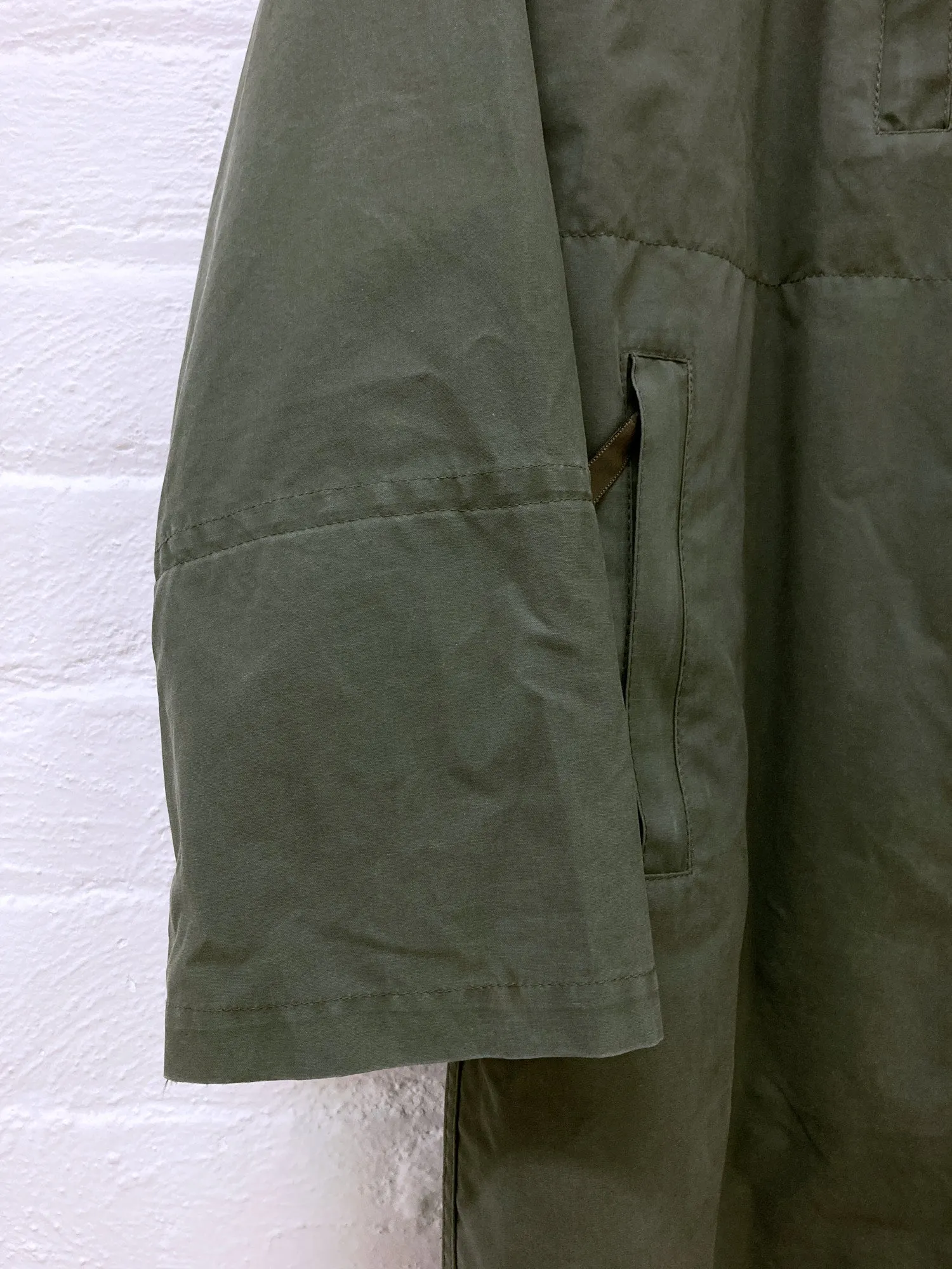 Christophe Lemaire 1990s - 2000s khaki canvas high neck hooded coat - 1 S