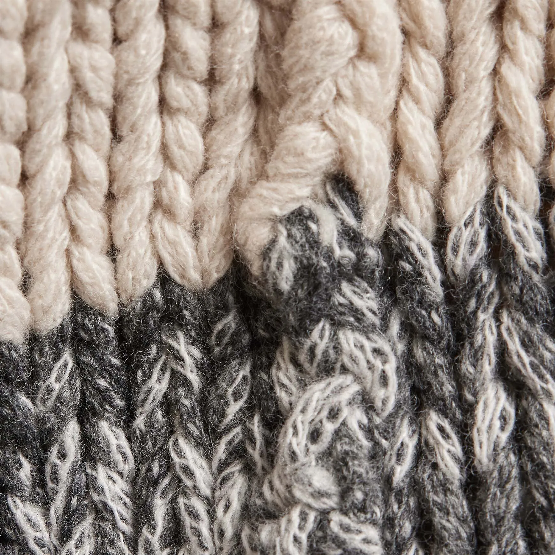 Chunky Knit Cardigan - Ivory/Grey Marl