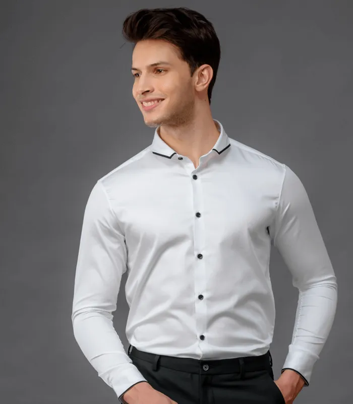 Contrast Collar Shirt - Party Punch