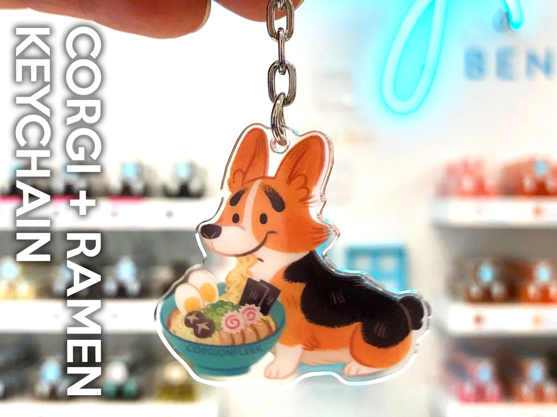 CORGI   RAMEN Acrylic Keychain