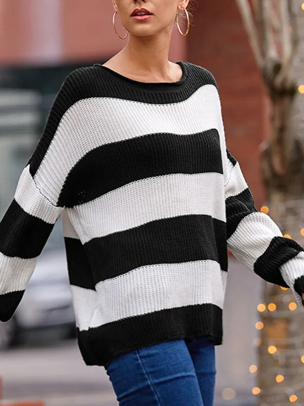 Crew Neck Stripe Sweater