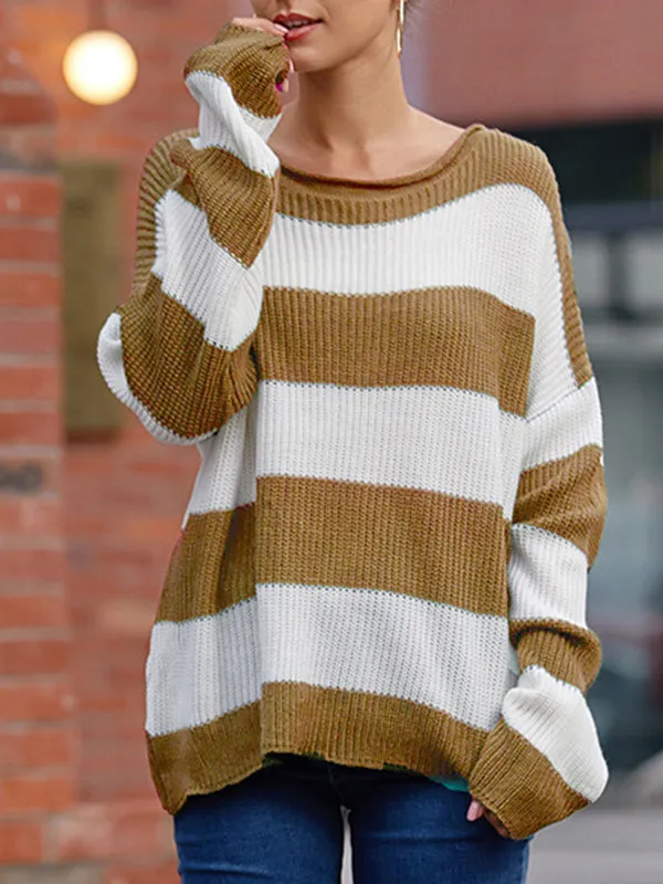 Crew Neck Stripe Sweater