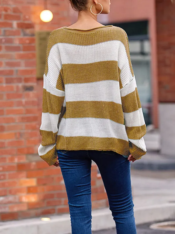 Crew Neck Stripe Sweater