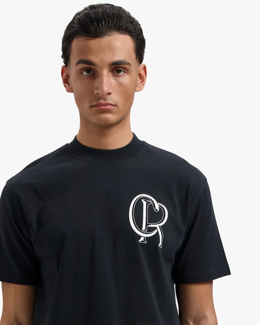 CROYEZ INITIAL T-SHIRT - VINTAGE BLACK