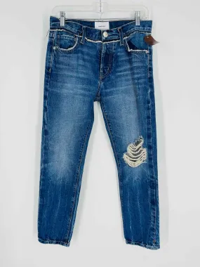 Current/Elliott Size 25=0 Dk Denim Distressed Premium Denim Jeans