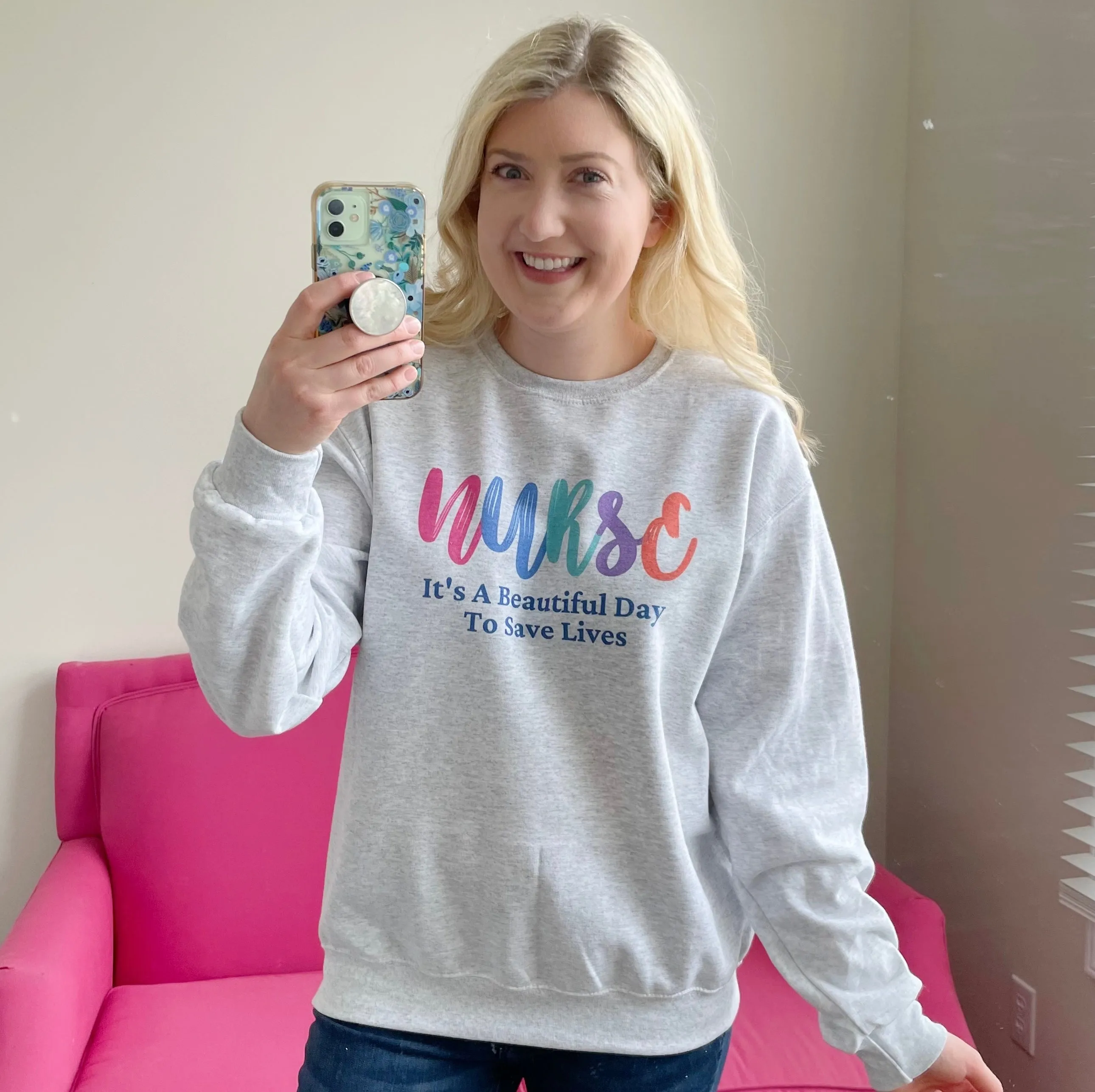 Customizable Rainbow Text Sweatshirt