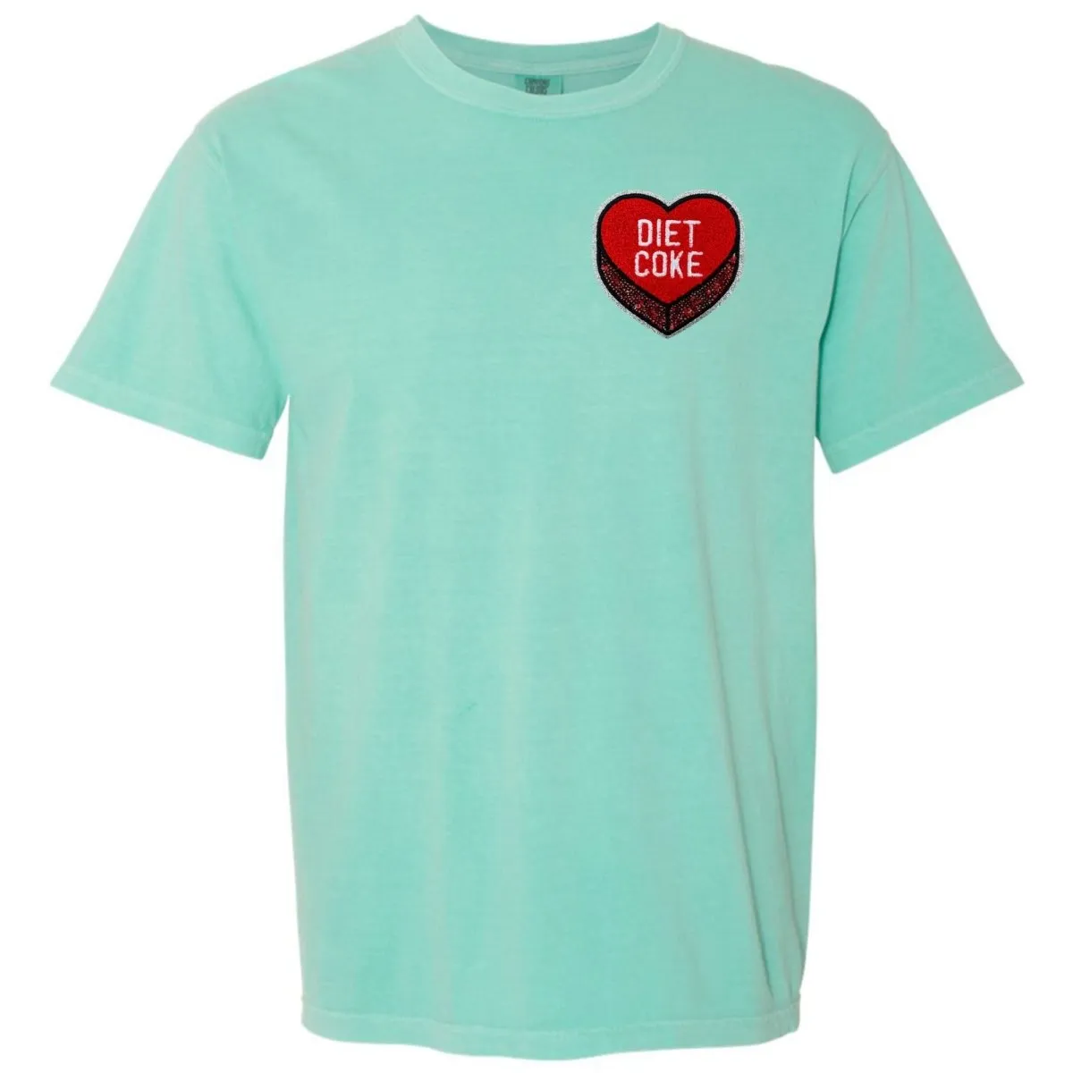 'Diet Coke Candy Heart' Letter Patch T-Shirt