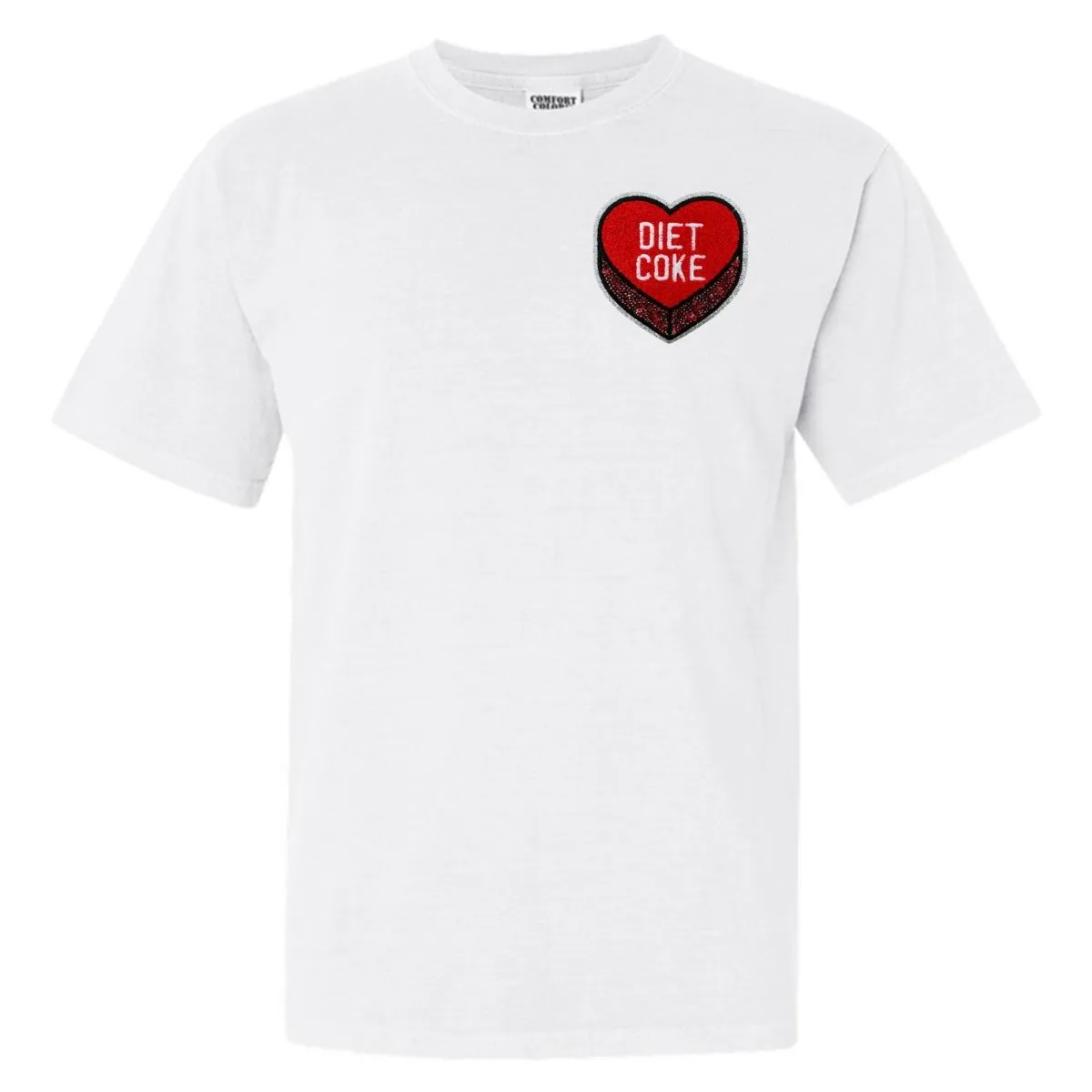 'Diet Coke Candy Heart' Letter Patch T-Shirt