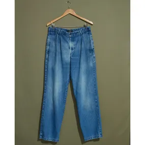 Double Pleated Denim Pants - 32 x 31