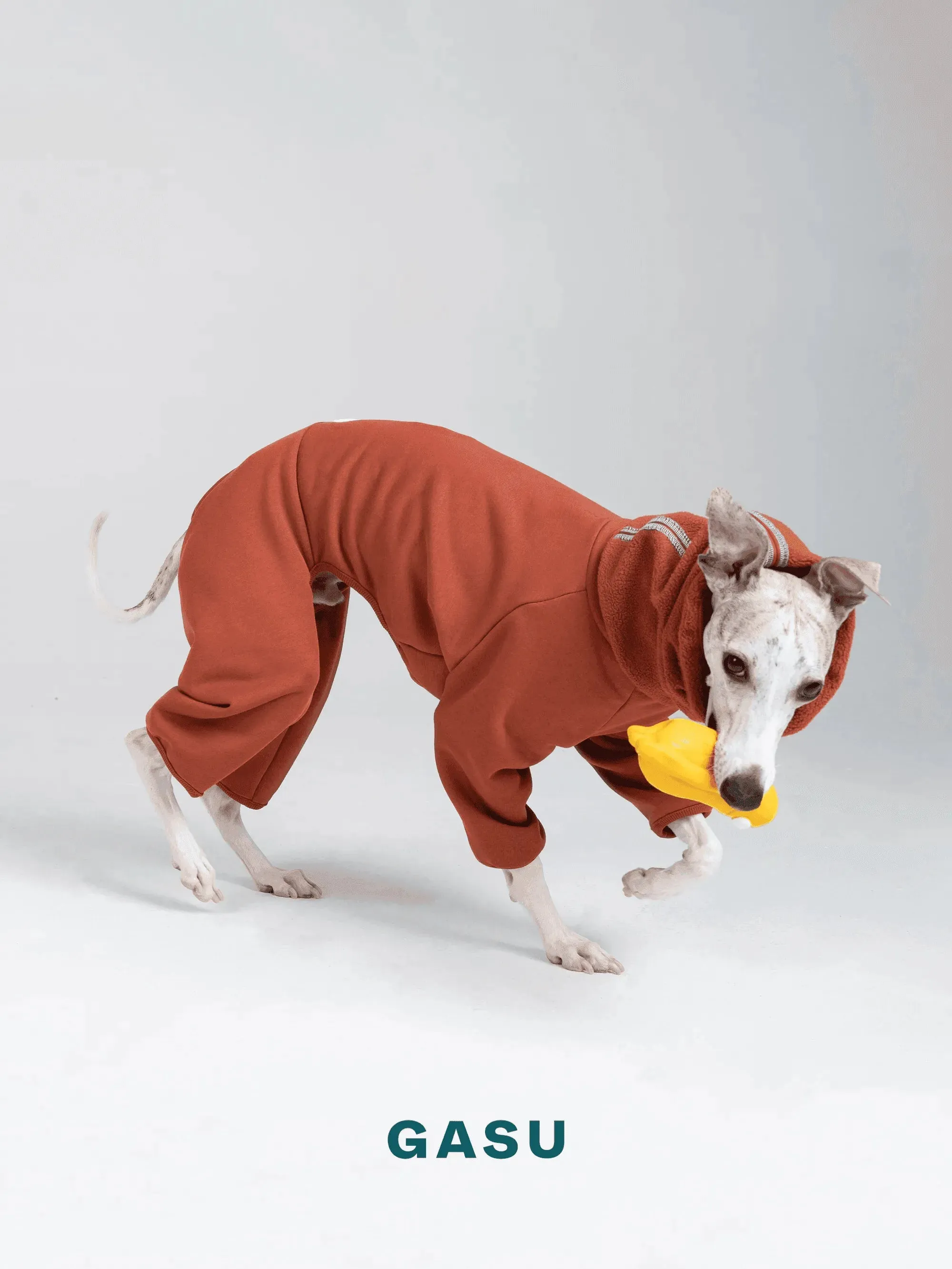 Double-sided 4-Leg Fleece Dog Jumpsuit | Persimmon