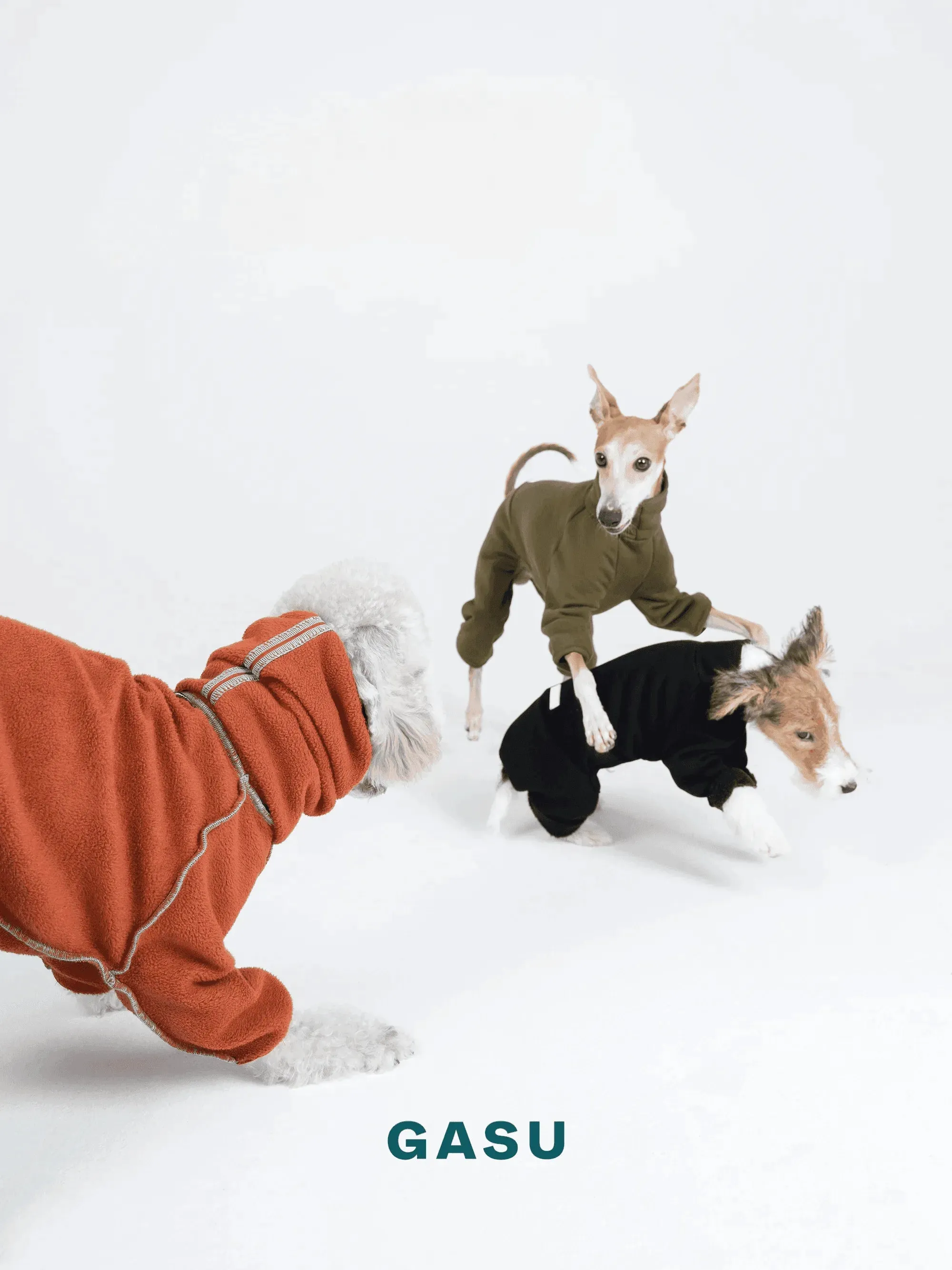 Double-sided 4-Leg Fleece Dog Jumpsuit | Persimmon