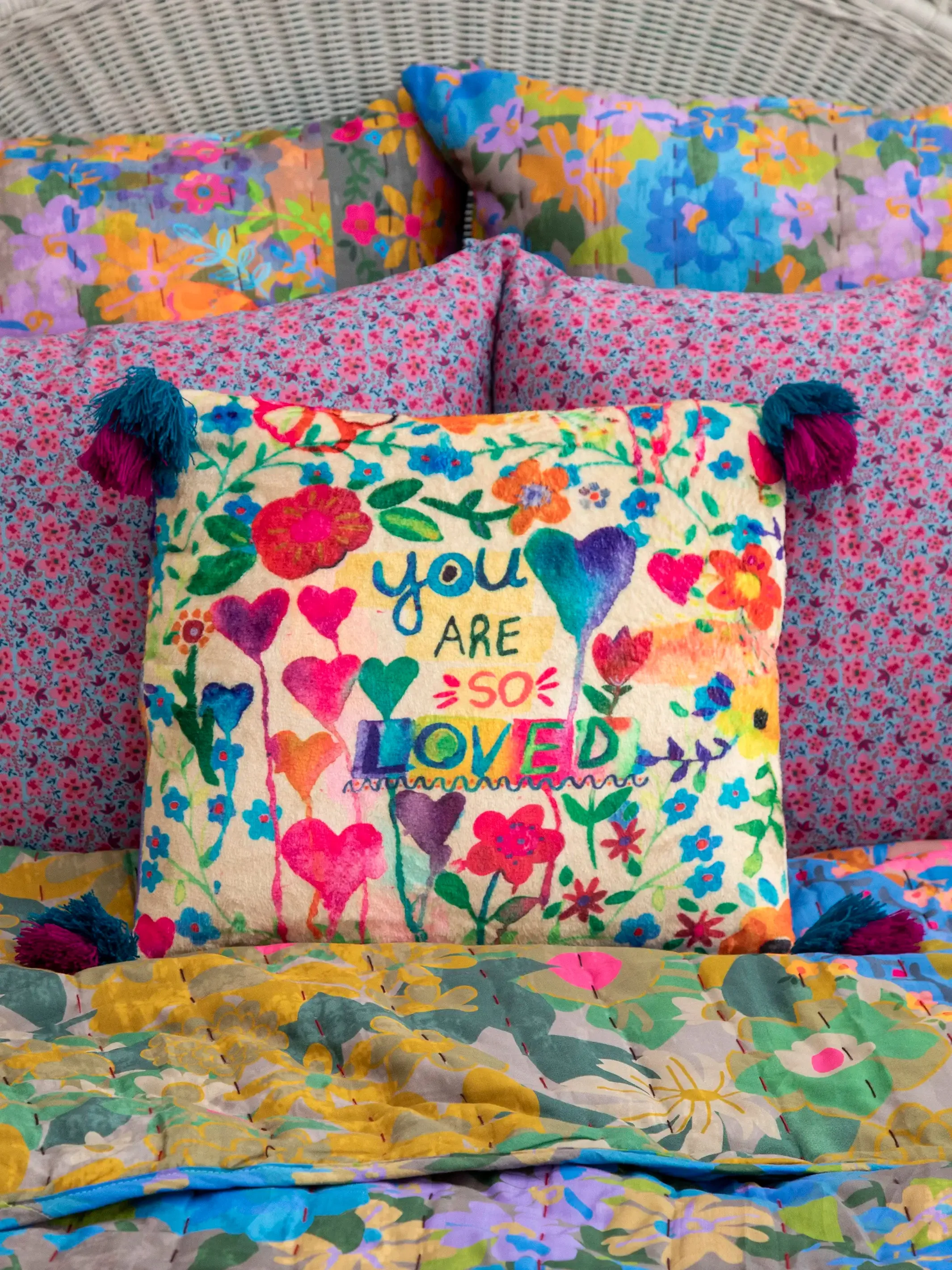 Double-Sided Cozy Throw Pillow - You Are So Loved