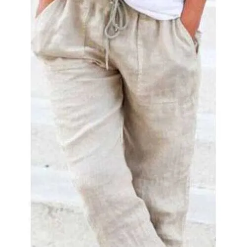 Drawstring Solid Casual Pant